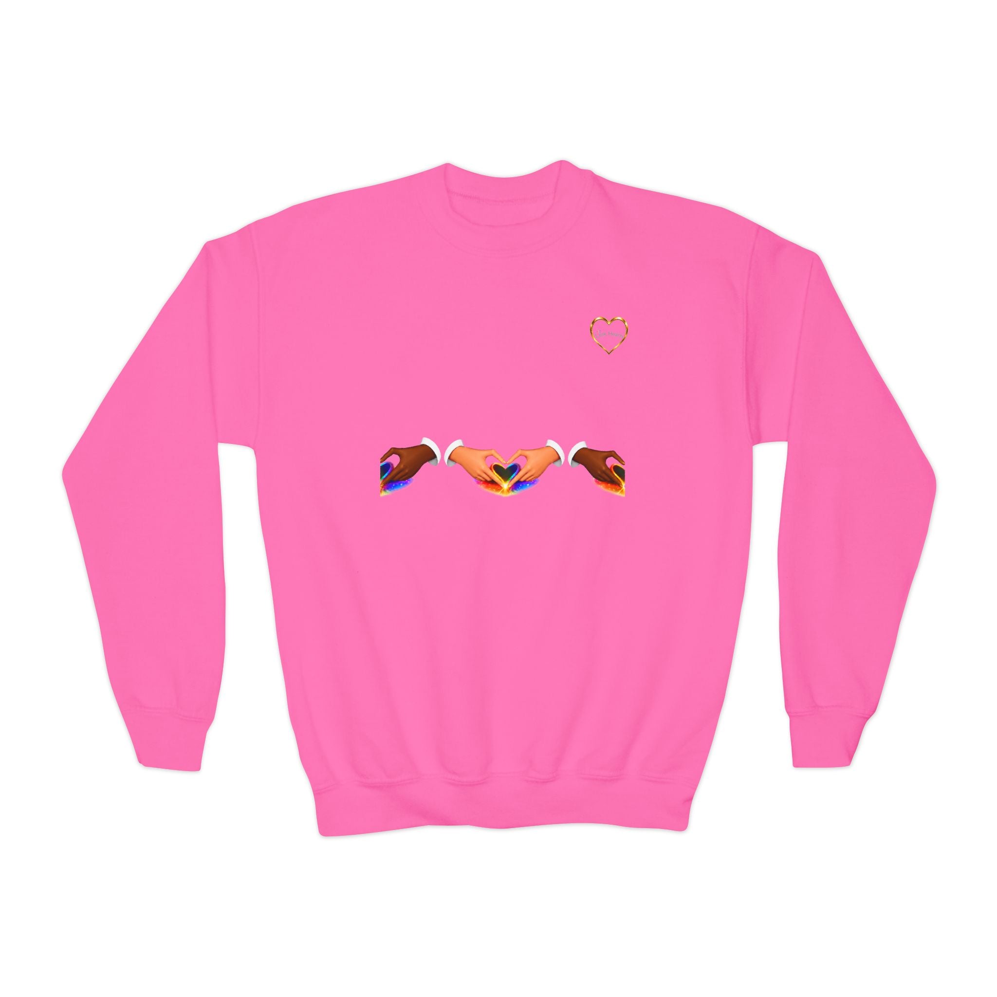 Link Hearts™ Youth Crewneck Sweatshirt — Kids Graphic Heart Crewneck