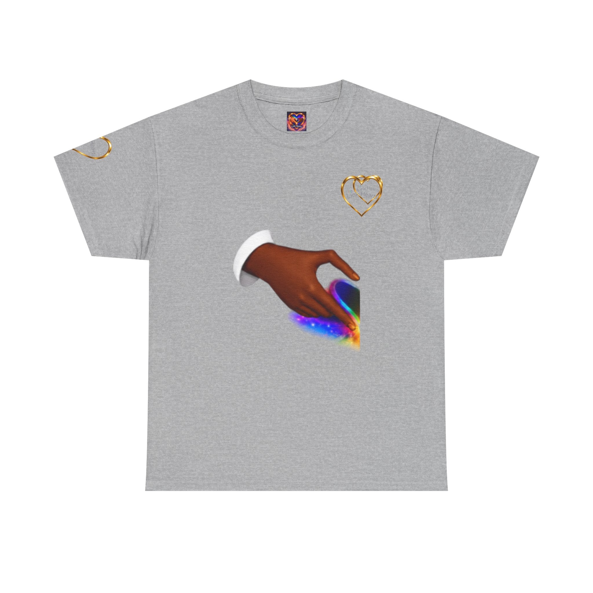 Link Hearts Unity Tee — Matching Rainbow Heart Couple Shirt (Love Wins)