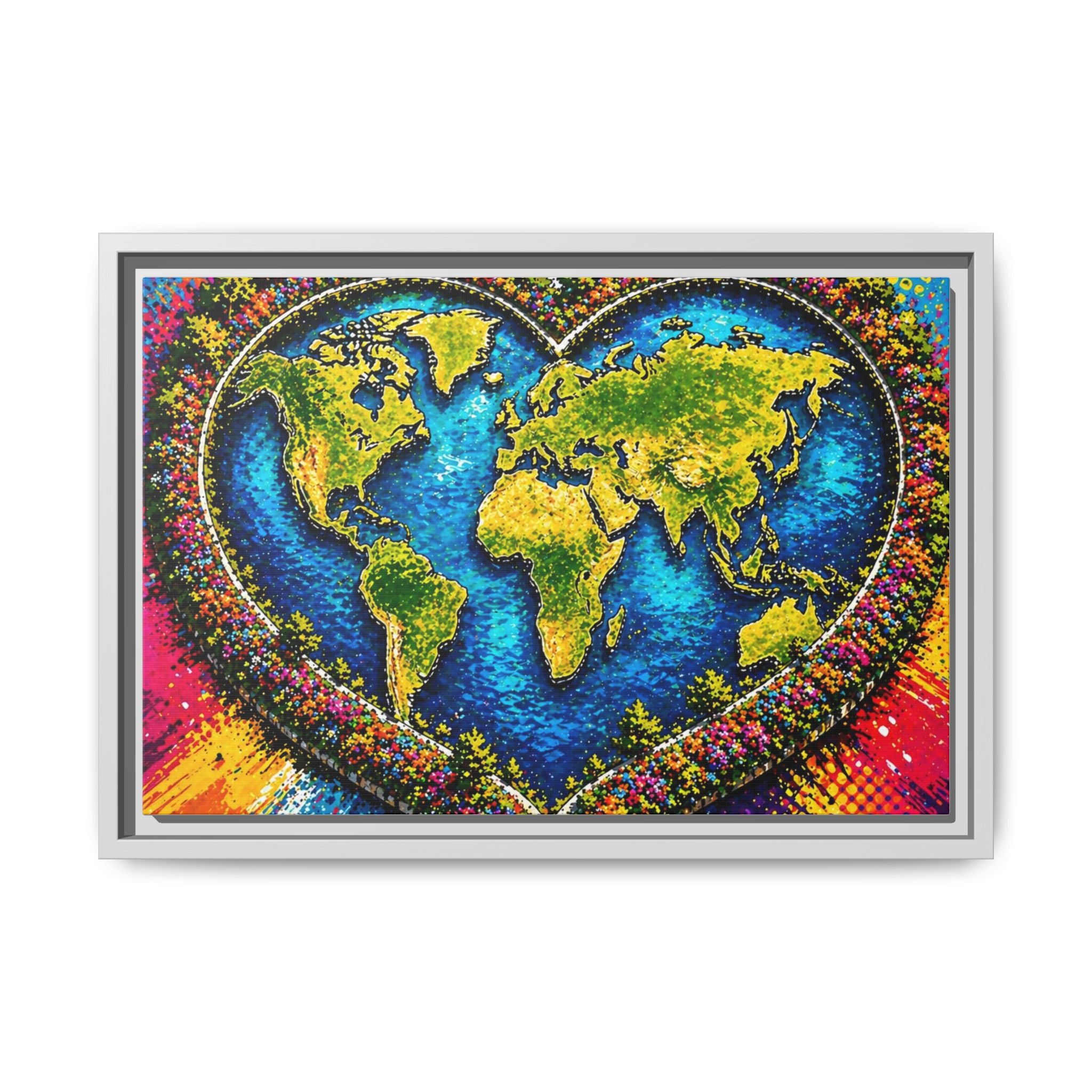LinkHearts™ Framed Matte Canvas Wall Art — Multi‑Color