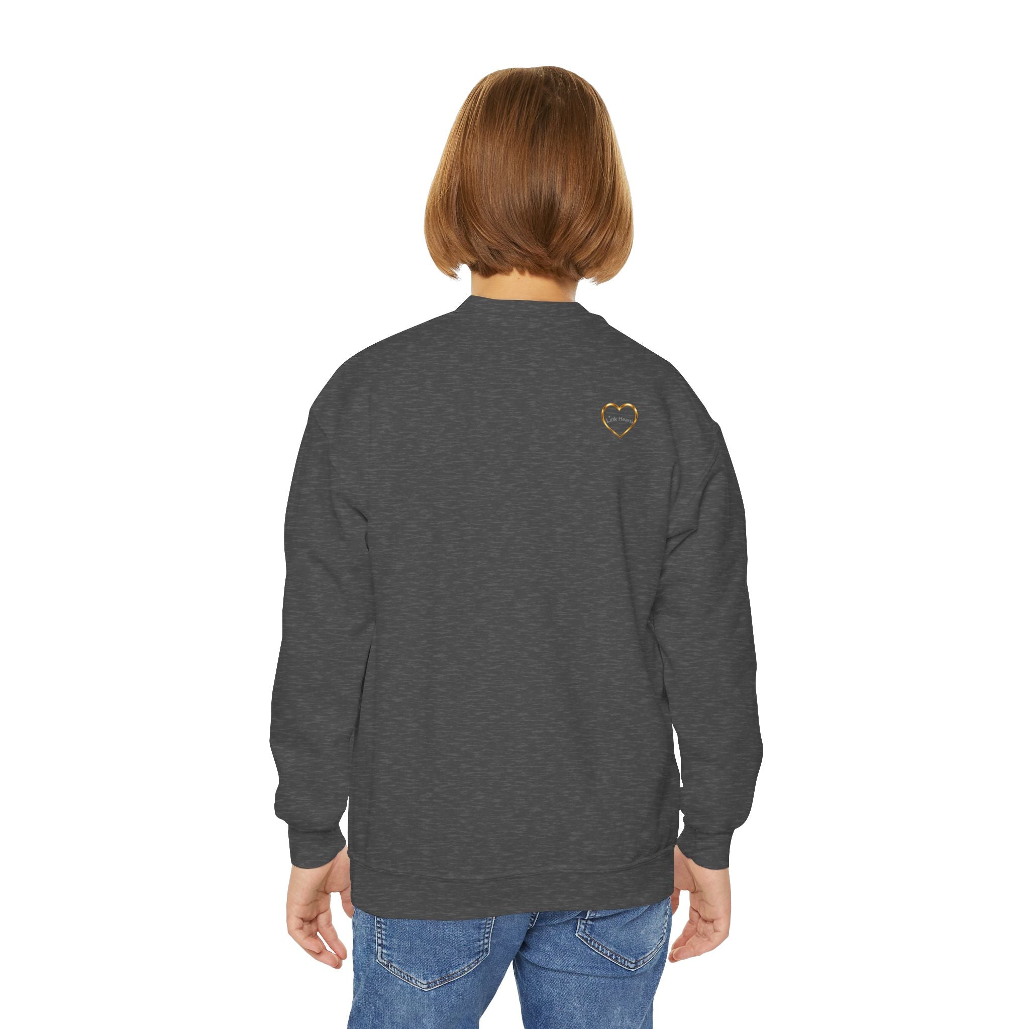 Link Hearts™ Youth Crewneck Sweatshirt — Kids Graphic Heart Crewneck