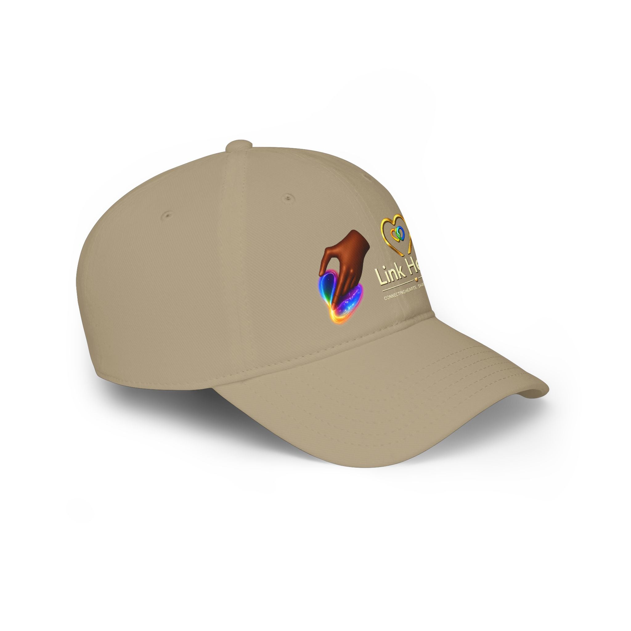 Link Hearts Red Baseball Cap — Rainbow Heart Low Profile Cap