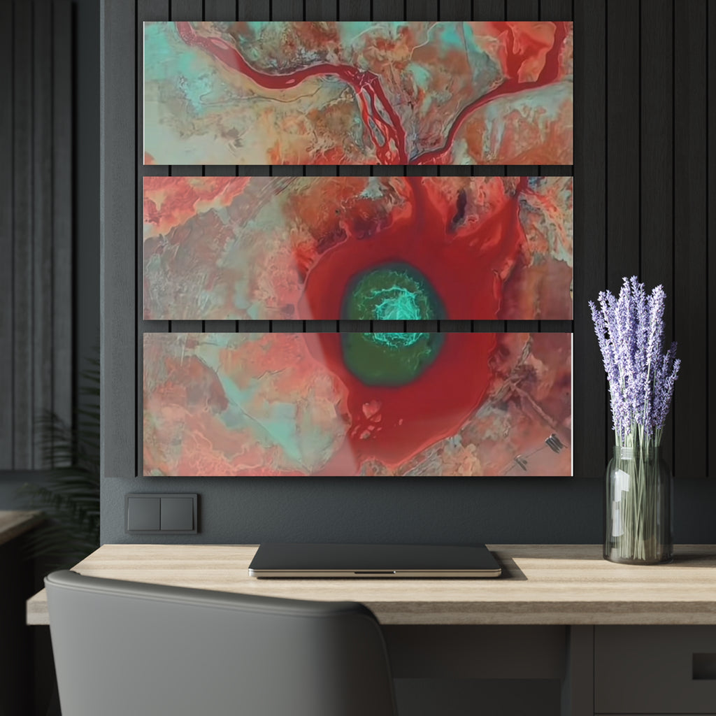 Link Hearts™ Abstract Triptych Acrylic Print — Bold Colour Modern Wall Art for Living Room & Bedroom