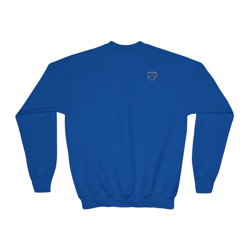 Link Hearts™ Youth Crewneck Sweatshirt — Kids Graphic Heart Crewneck