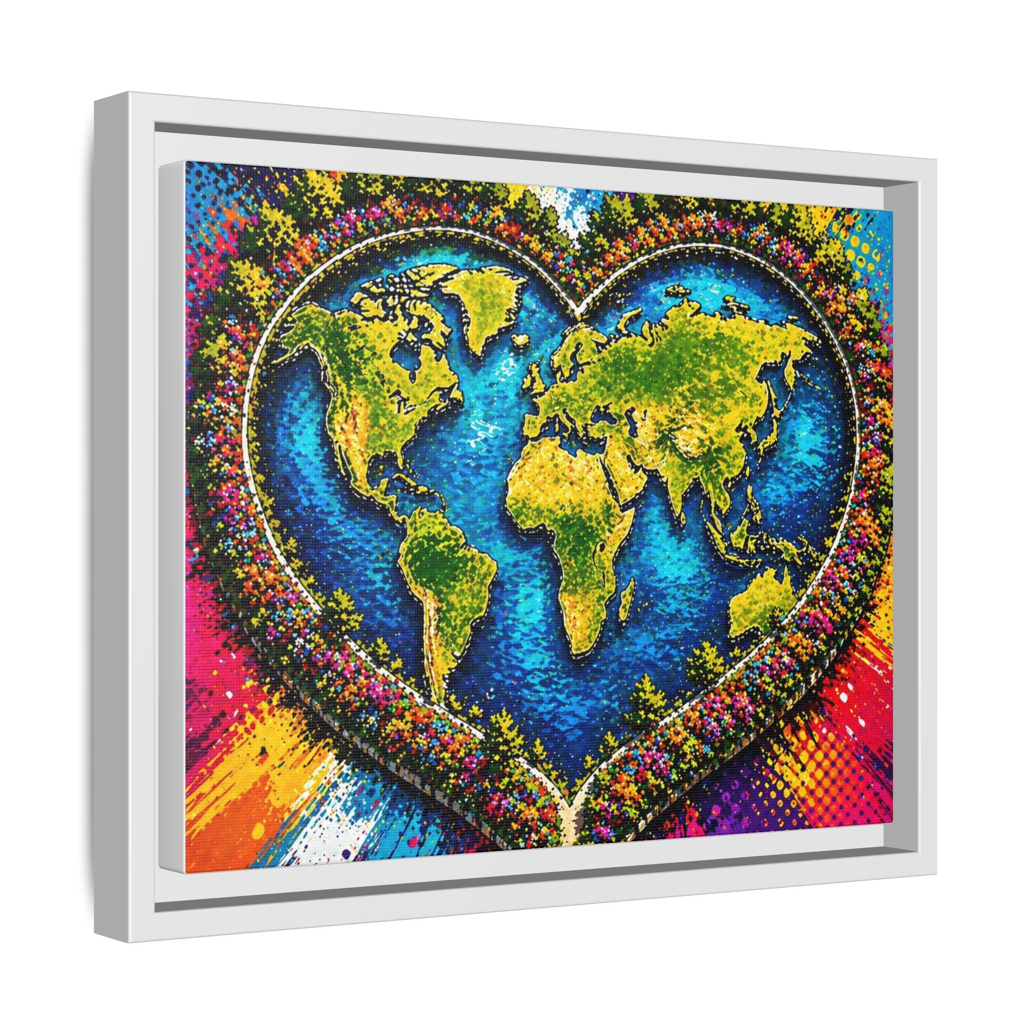 LinkHearts™ Framed Matte Canvas Wall Art — Multi‑Color