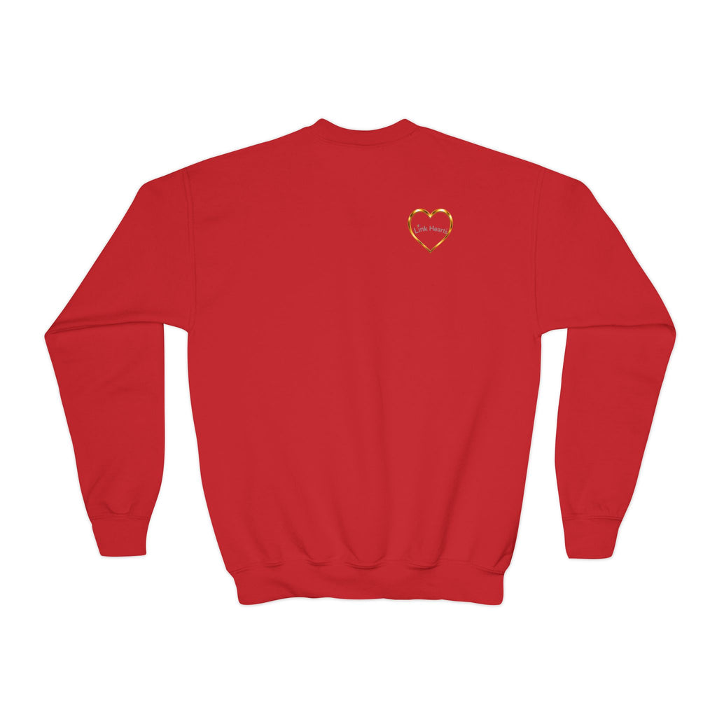 Link Hearts™ Youth Crewneck Sweatshirt — Kids' Heart Link Graphic Pullover