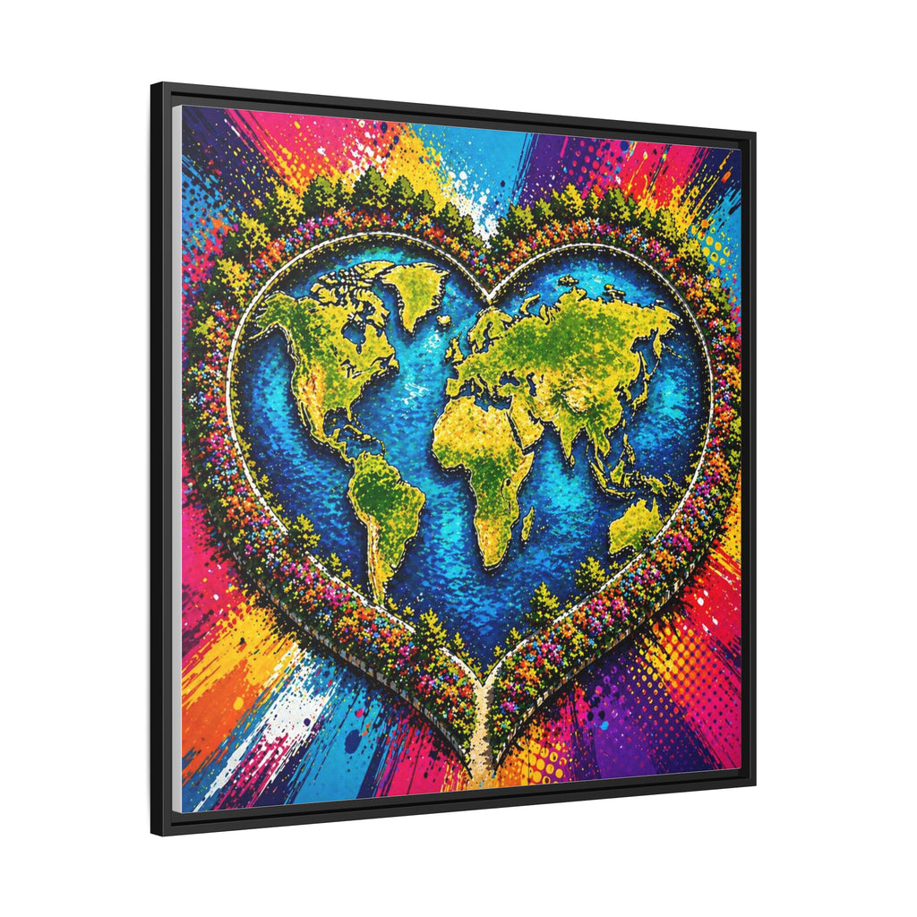 LinkHearts™ Framed Matte Canvas Wall Art — Multi‑Color