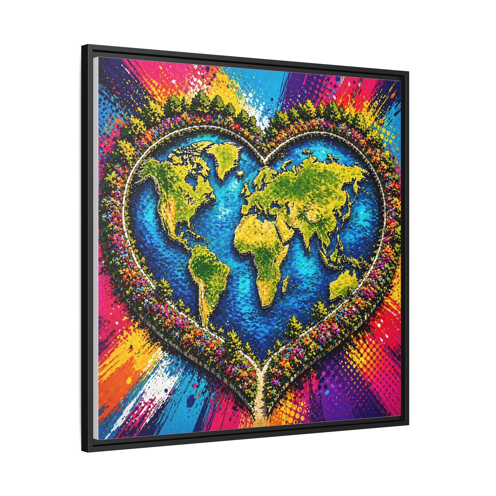 LinkHearts™ Framed Matte Canvas Wall Art — Multi‑Color