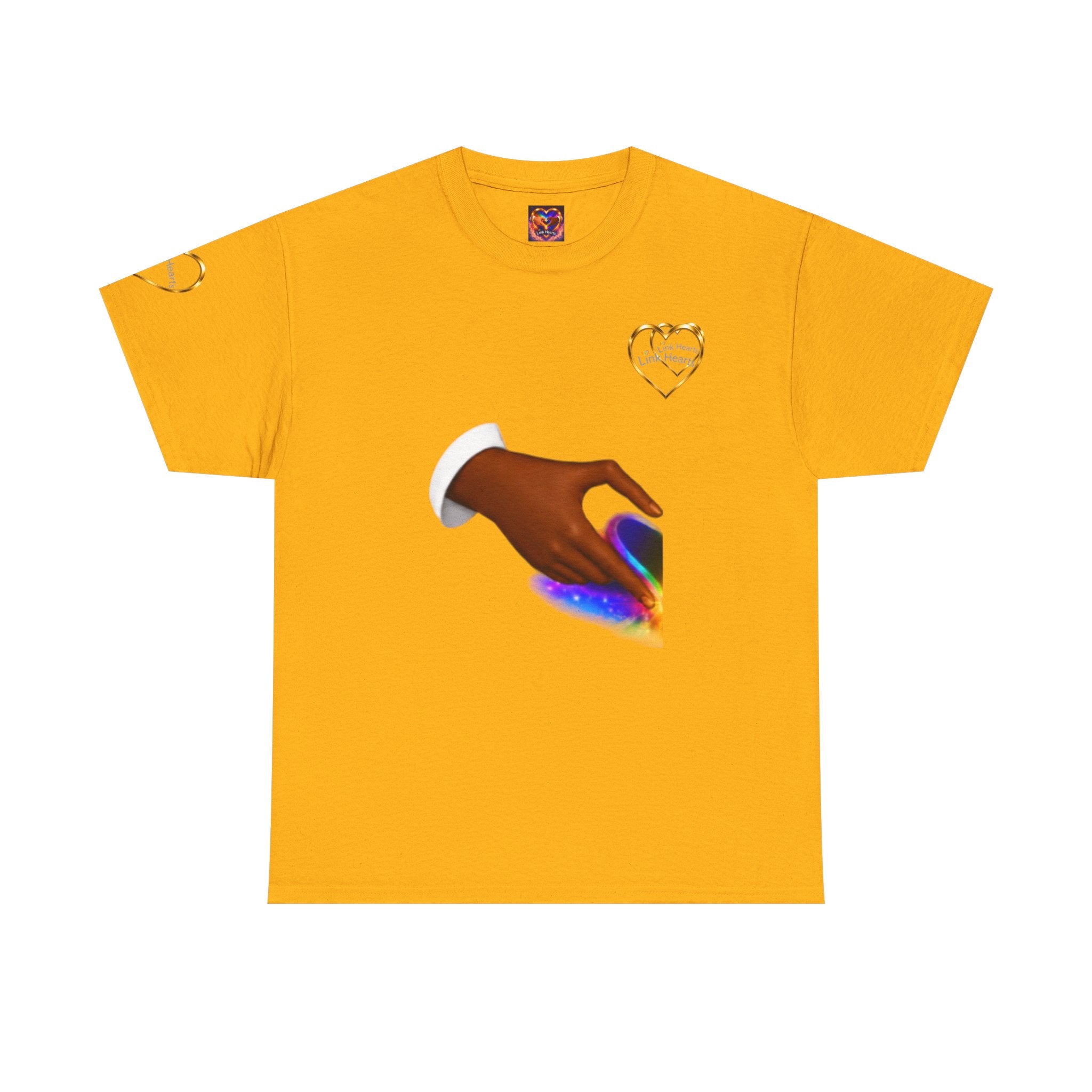 Link Hearts Unity Tee — Matching Rainbow Heart Couple Shirt (Love Wins)