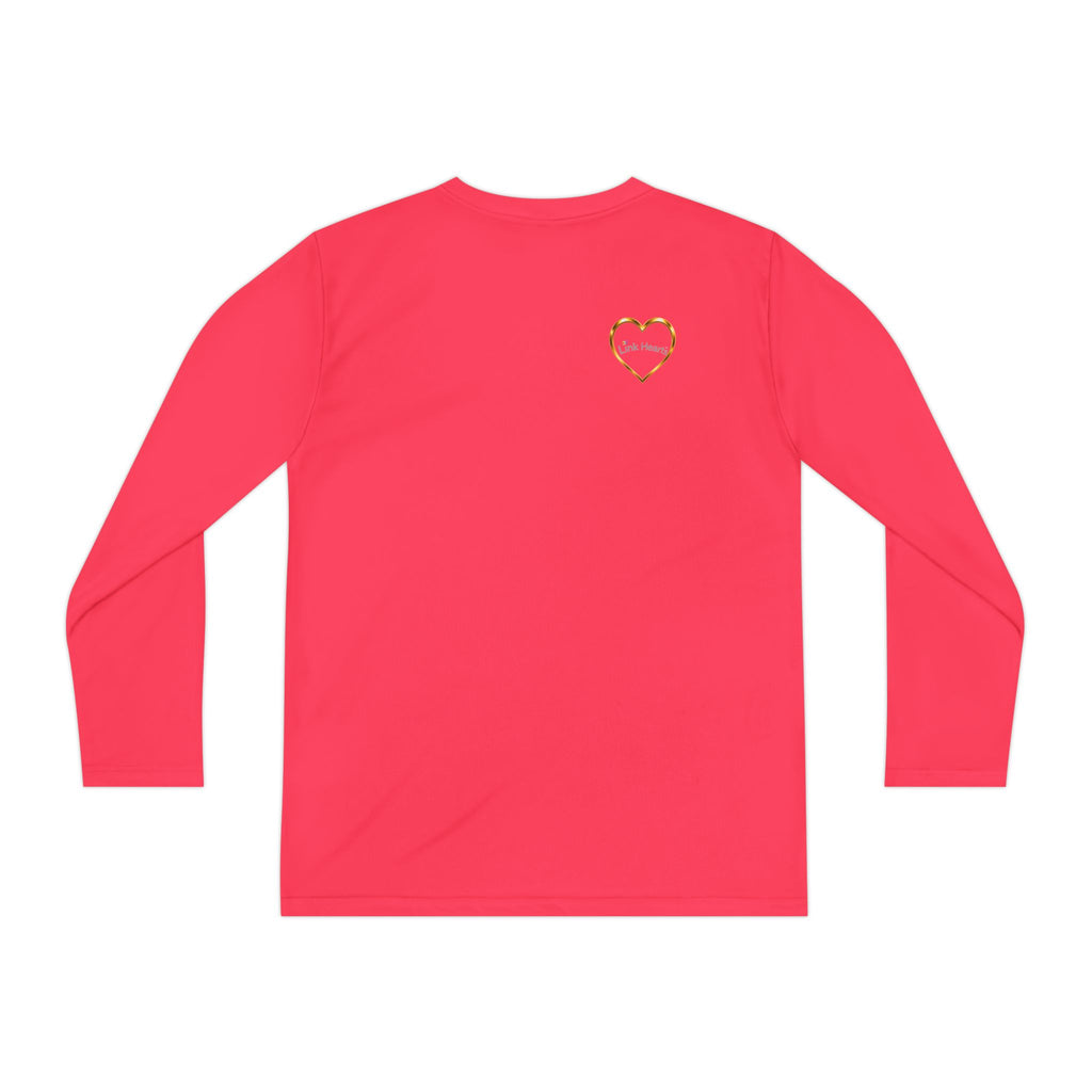 Link Hearts™ Youth Long Sleeve Tee – Rainbow Hand Heart Design (Love Unity)