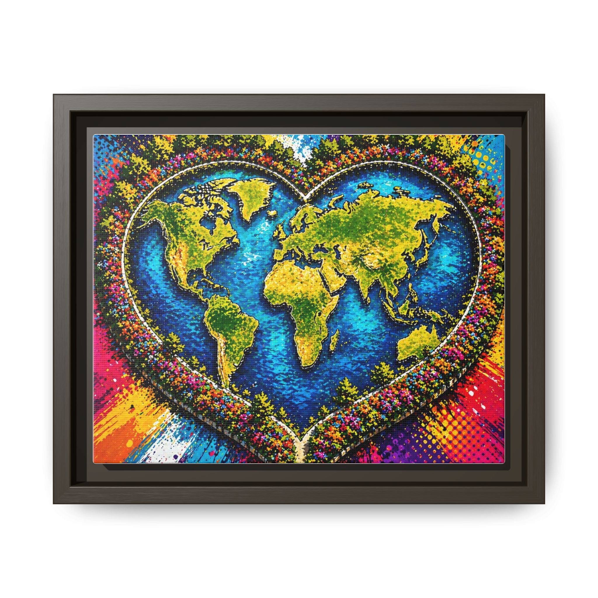 LinkHearts™ Framed Matte Canvas Wall Art — Multi‑Color