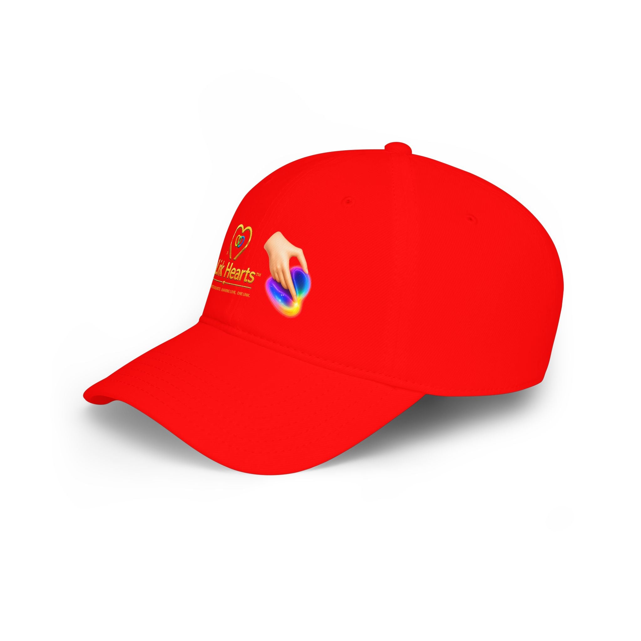 Link Hearts Rainbow Heart Embroidered Couples Baseball Cap — Charity Donation Hat