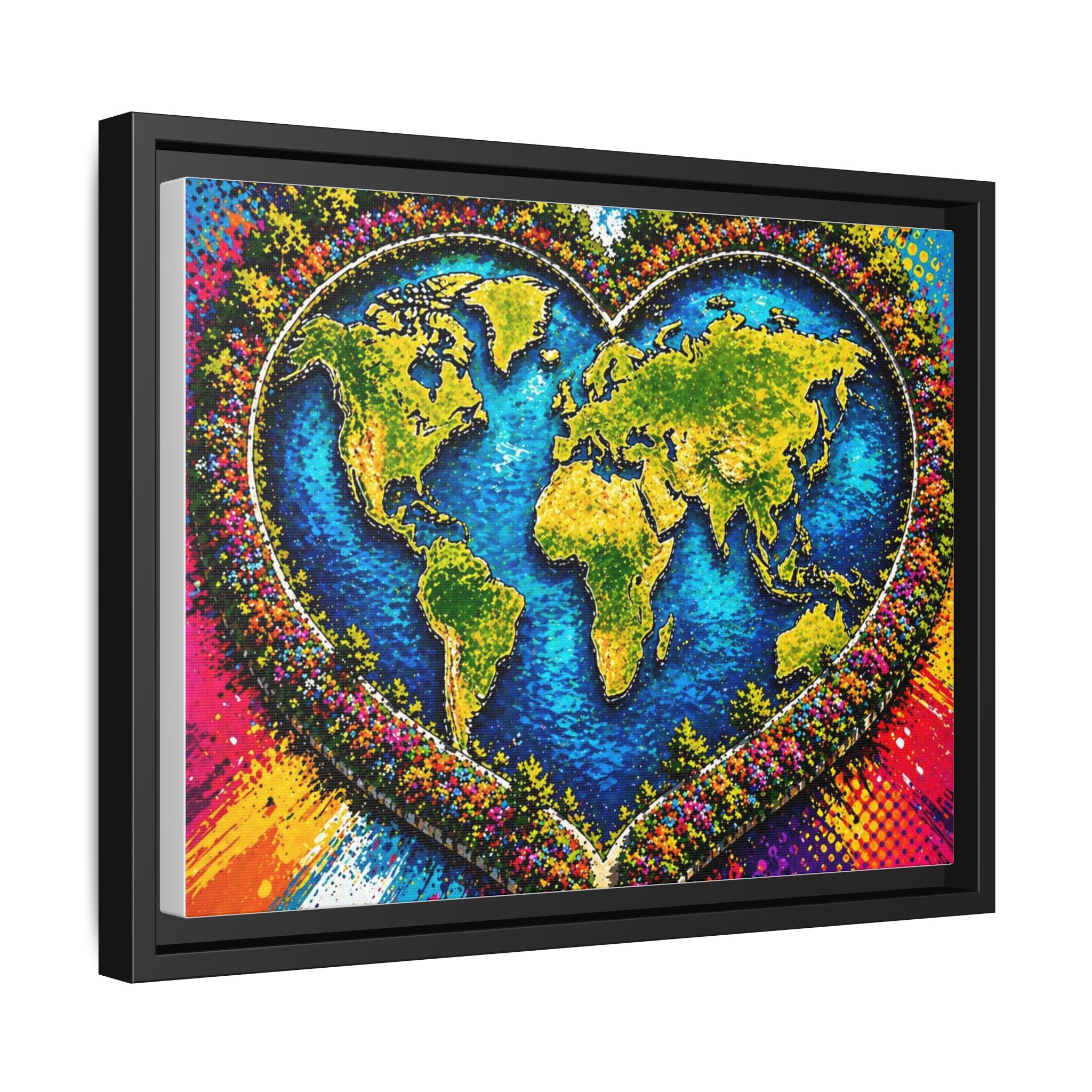 LinkHearts™ Framed Matte Canvas Wall Art — Multi‑Color