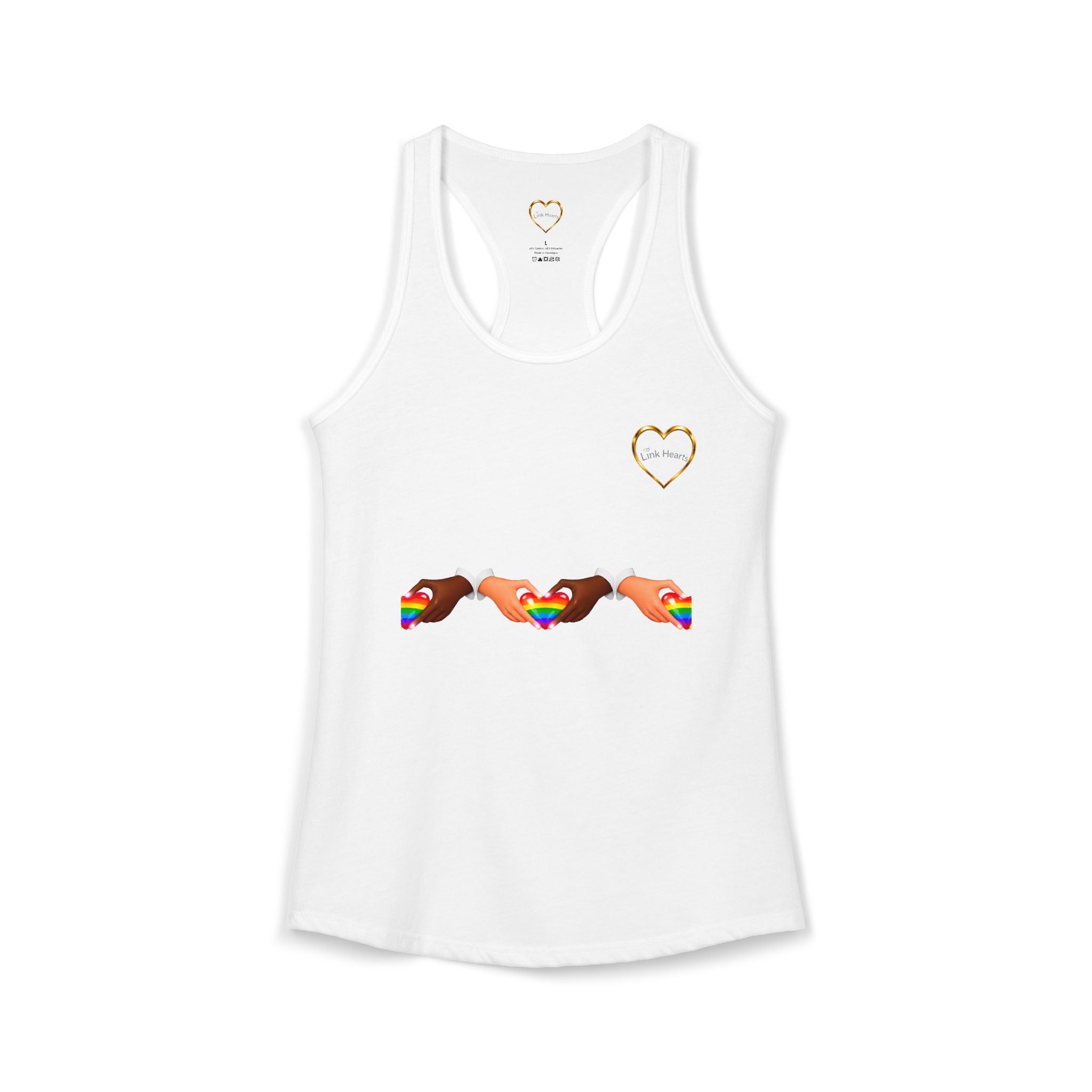 Link Hearts™ Women’s Ideal Racerback Tank – Wear Unity With Every Move.