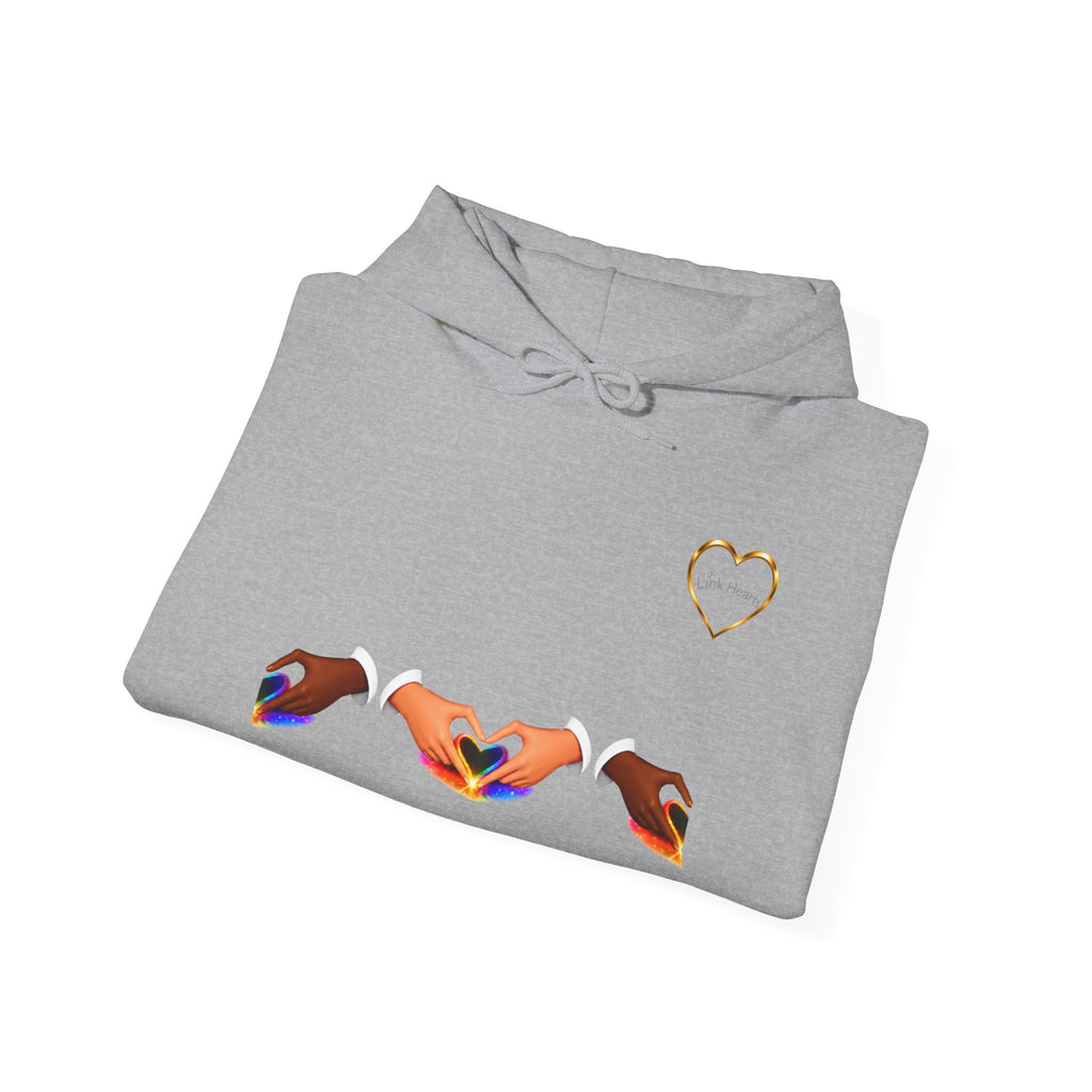 Hoodie — Rainbow Heart Hands Graphic Pullover