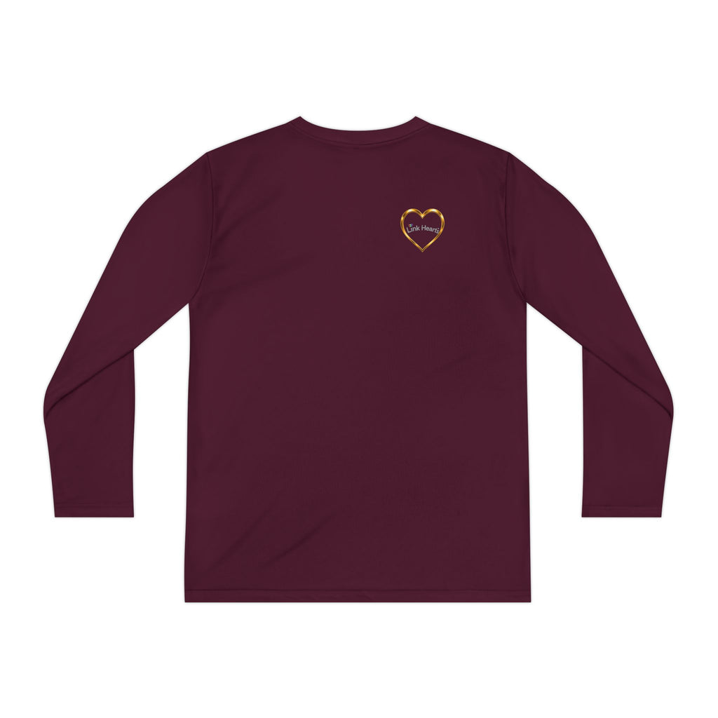 Link Hearts™ Youth Long Sleeve Tee – Rainbow Hand Heart Design (Love Unity)