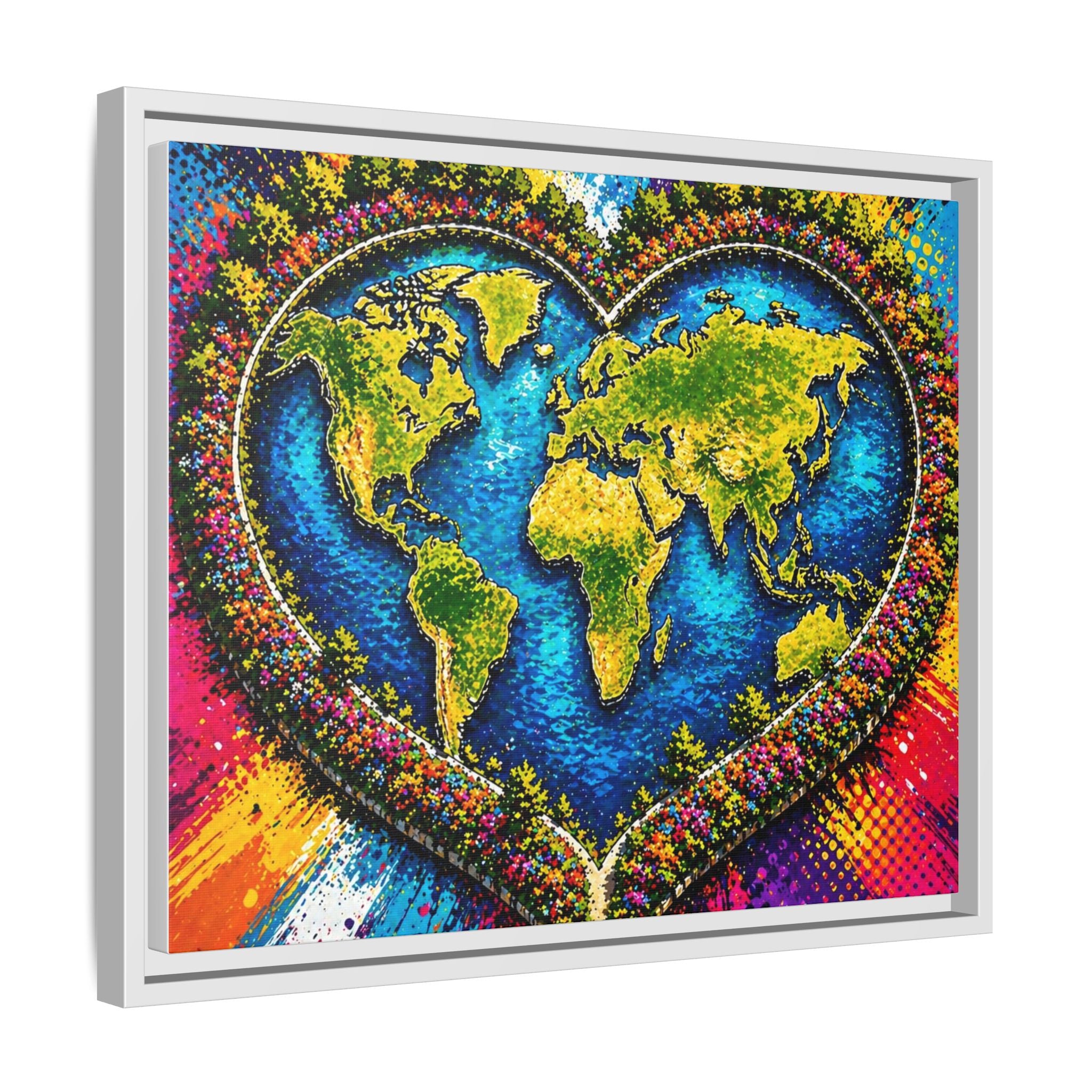 LinkHearts™ Framed Matte Canvas Wall Art — Multi‑Color