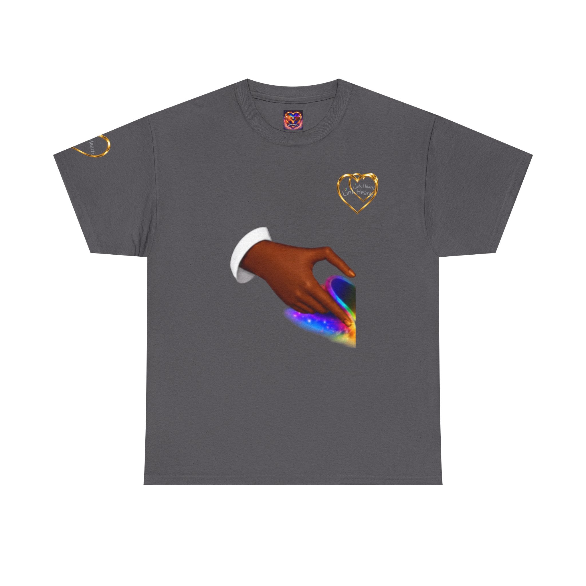 Link Hearts Unity Tee — Matching Rainbow Heart Couple Shirt (Love Wins)