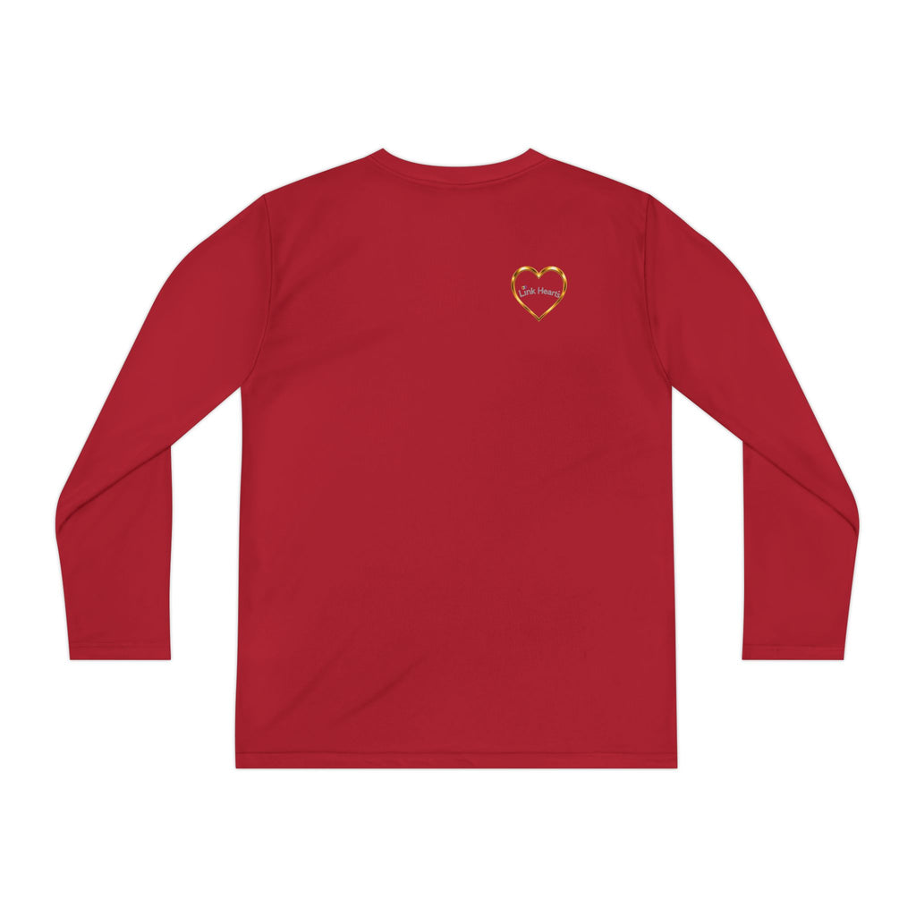 Link Hearts™ Youth Long Sleeve Tee – Rainbow Hand Heart Design (Love Unity)