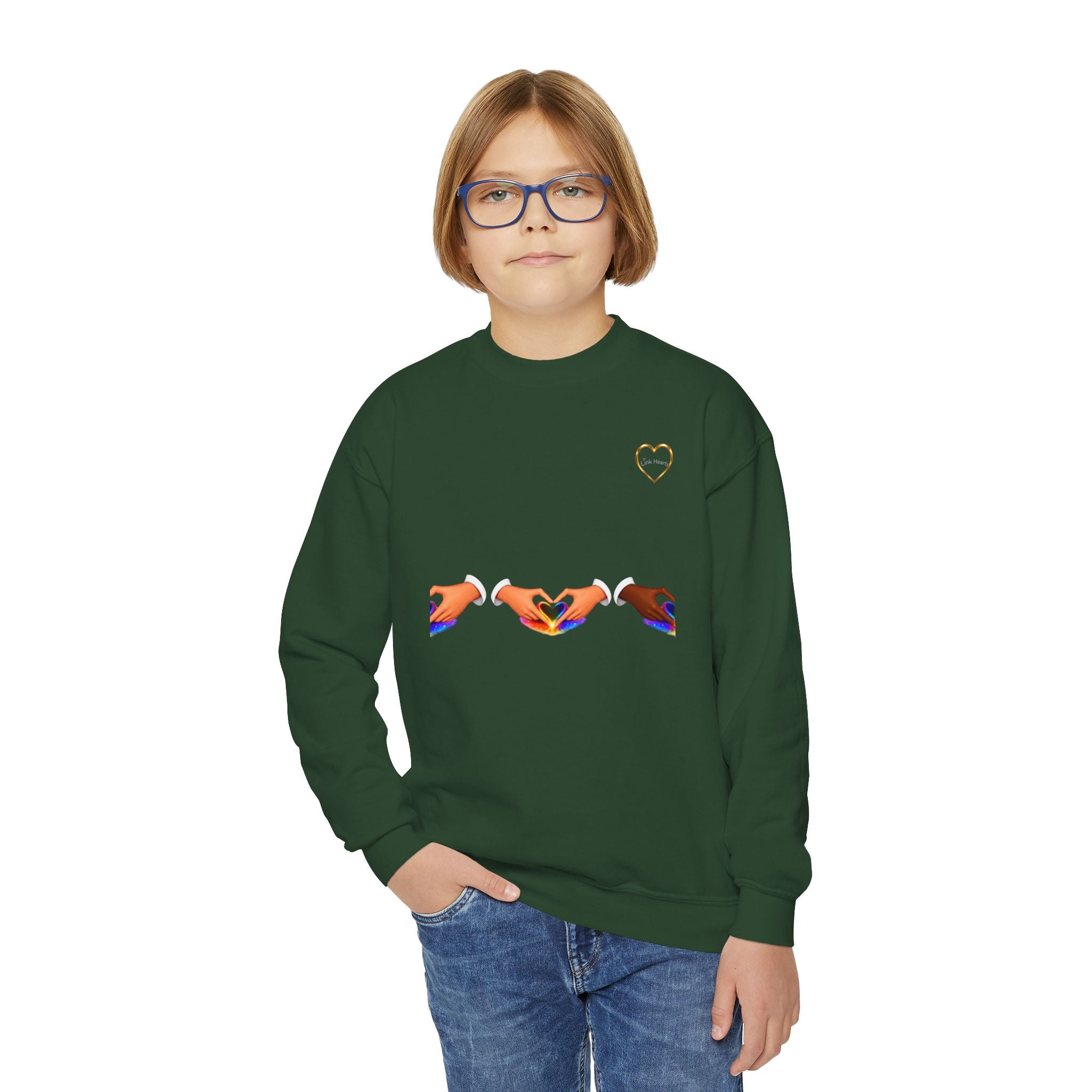 Link Hearts™ Unity Crewneck Sweatshirt — Youth Crewneck