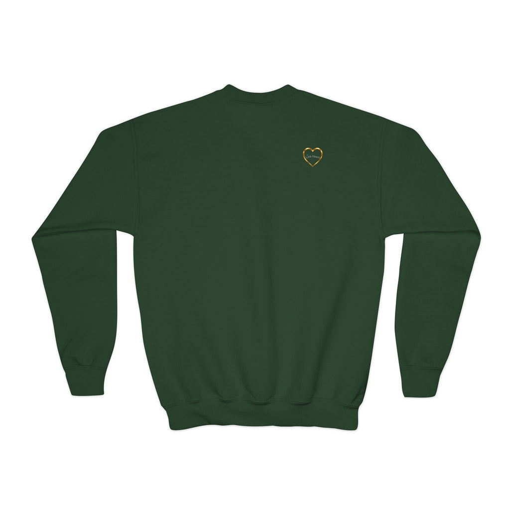 Link Hearts™ Youth Crewneck Sweatshirt — Kids Graphic Heart Crewneck