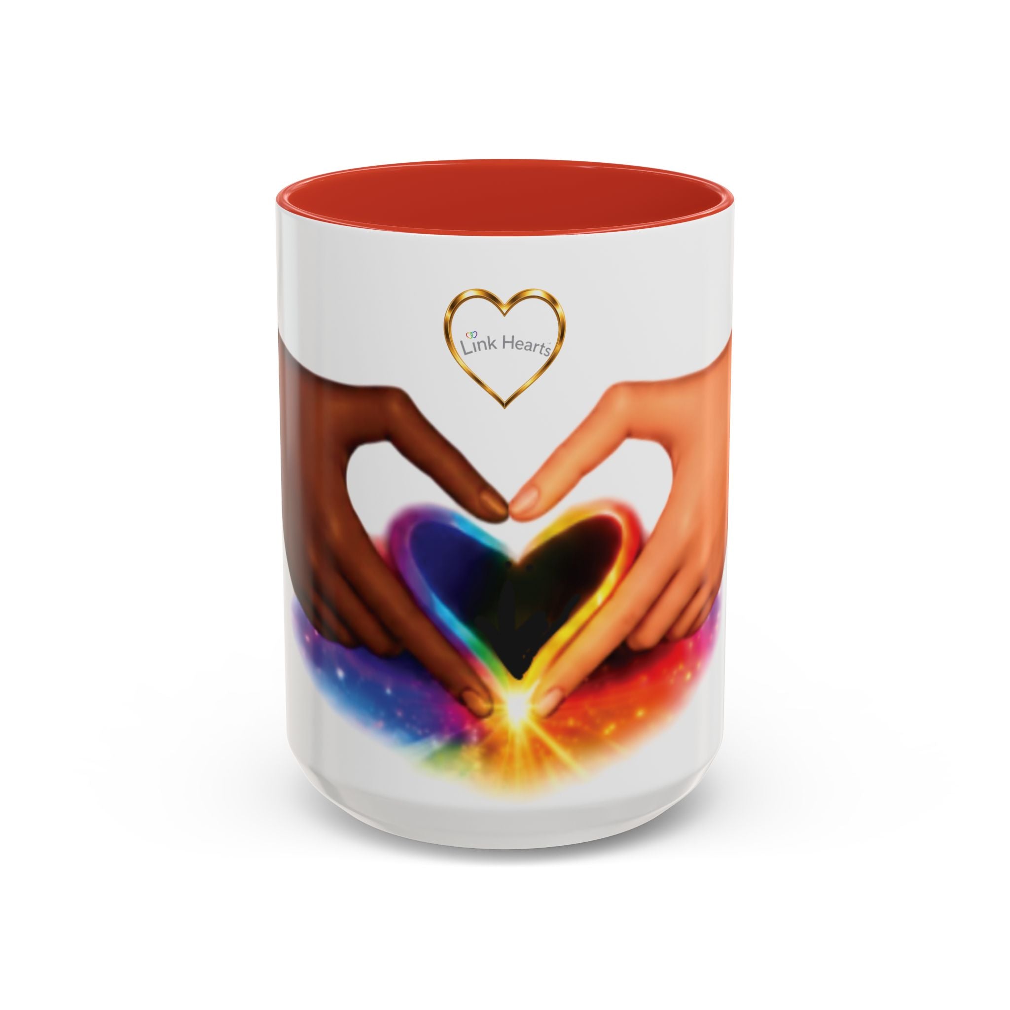 Link Hearts™ - Rainbow Unity Heart Mug.