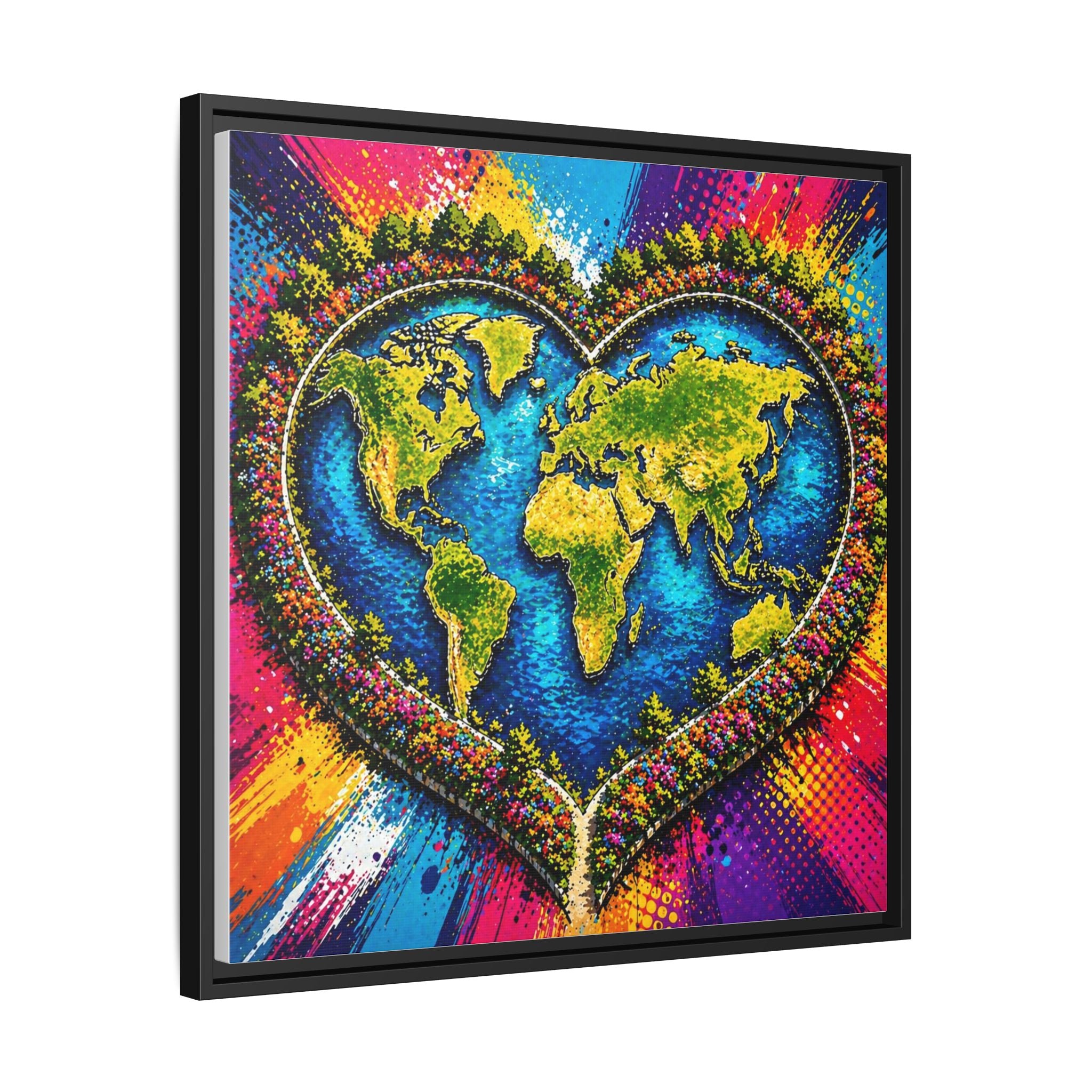LinkHearts™ Framed Matte Canvas Wall Art — Multi‑Color