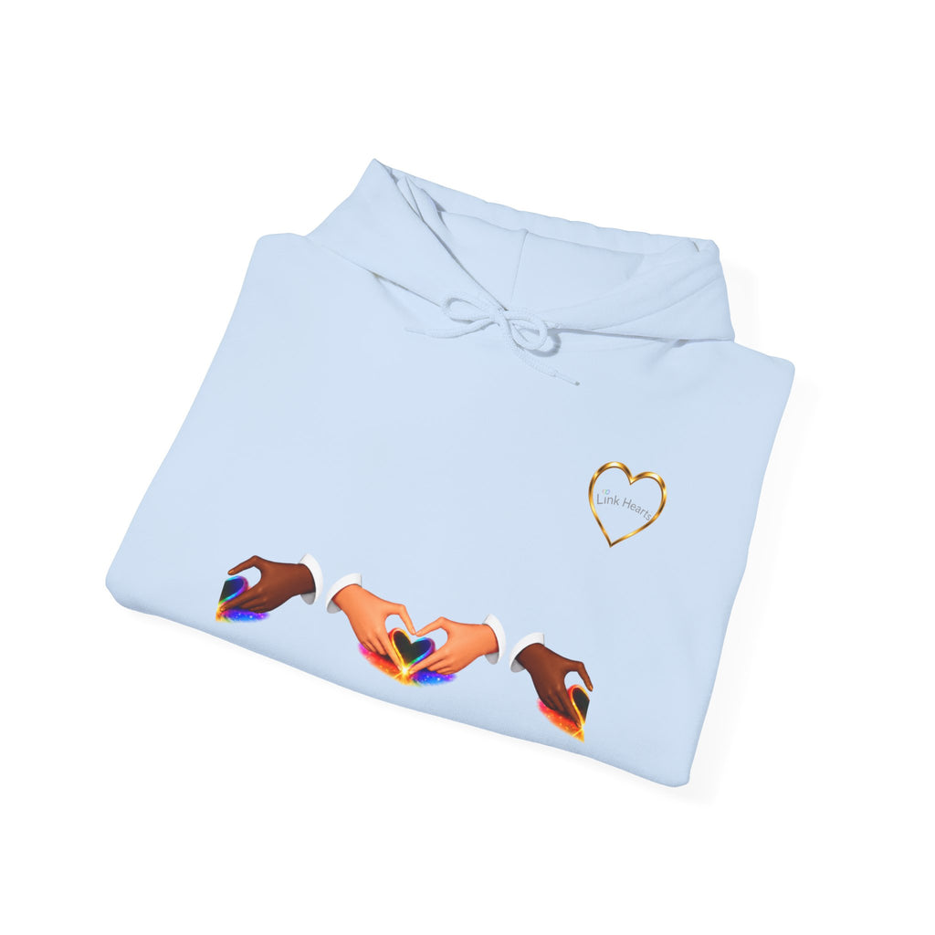 Hoodie — Rainbow Heart Hands Graphic Pullover