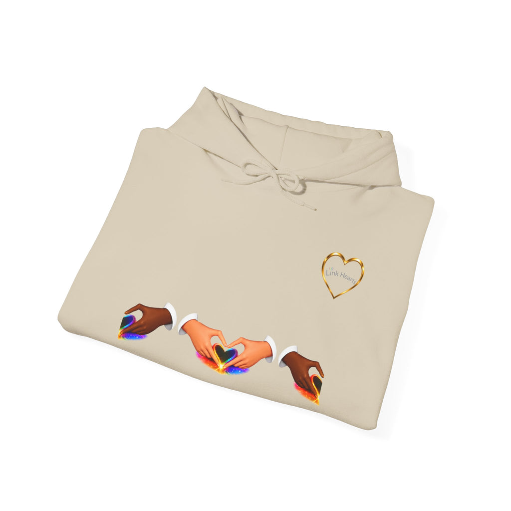 Hoodie — Rainbow Heart Hands Graphic Pullover