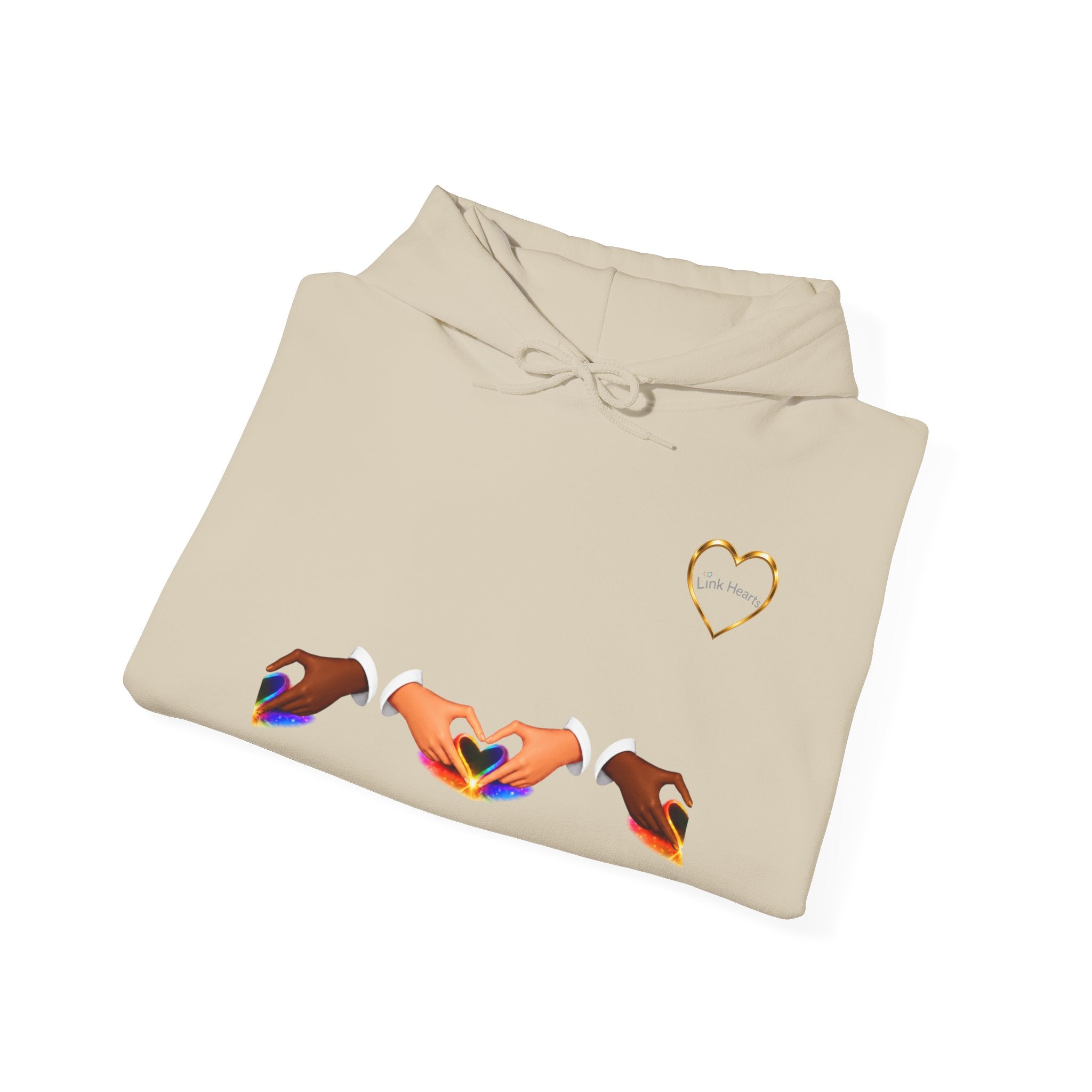 Hoodie — Rainbow Heart Hands Graphic Pullover