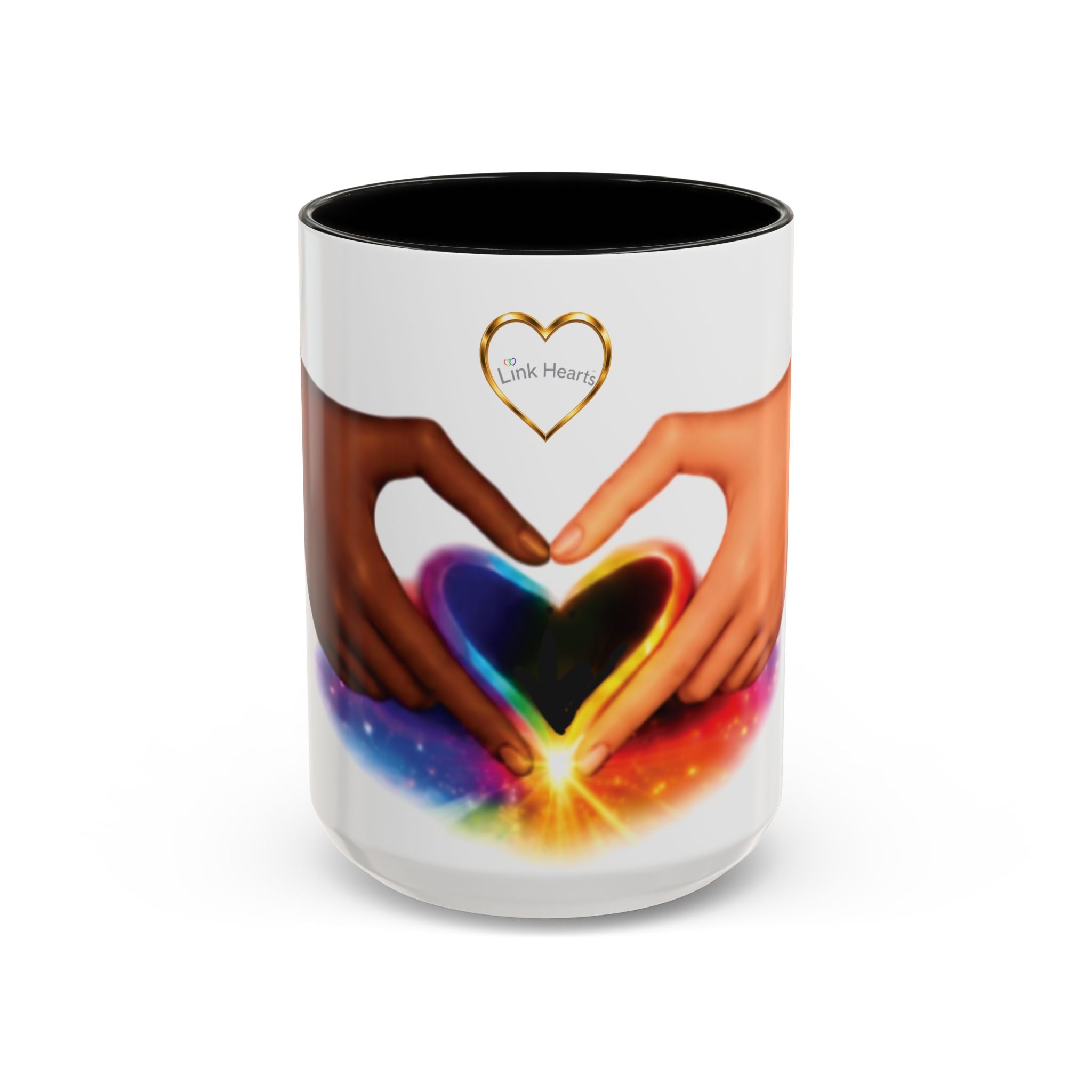 Link Hearts™ - Rainbow Unity Heart Mug.