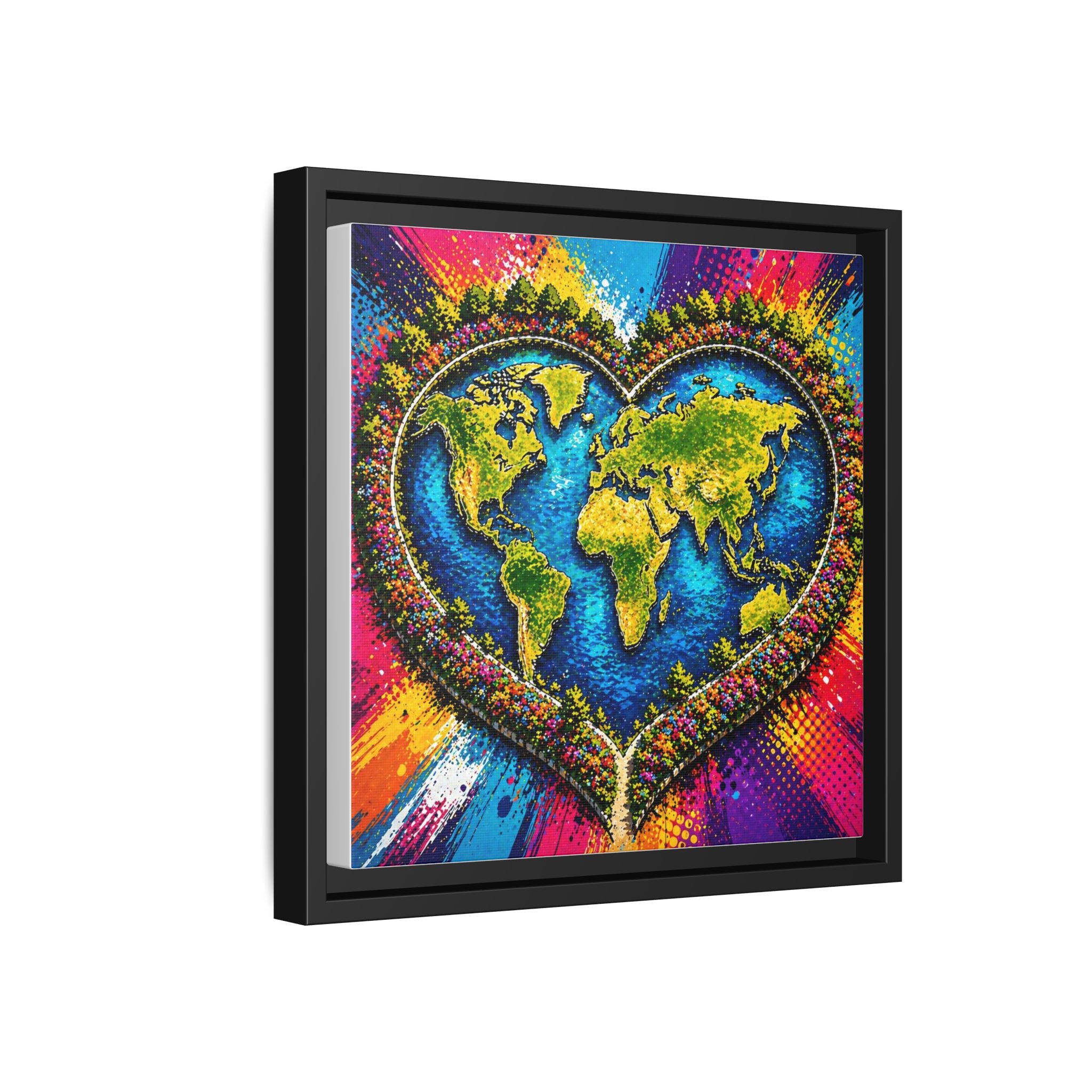 LinkHearts™ Framed Matte Canvas Wall Art — Multi‑Color