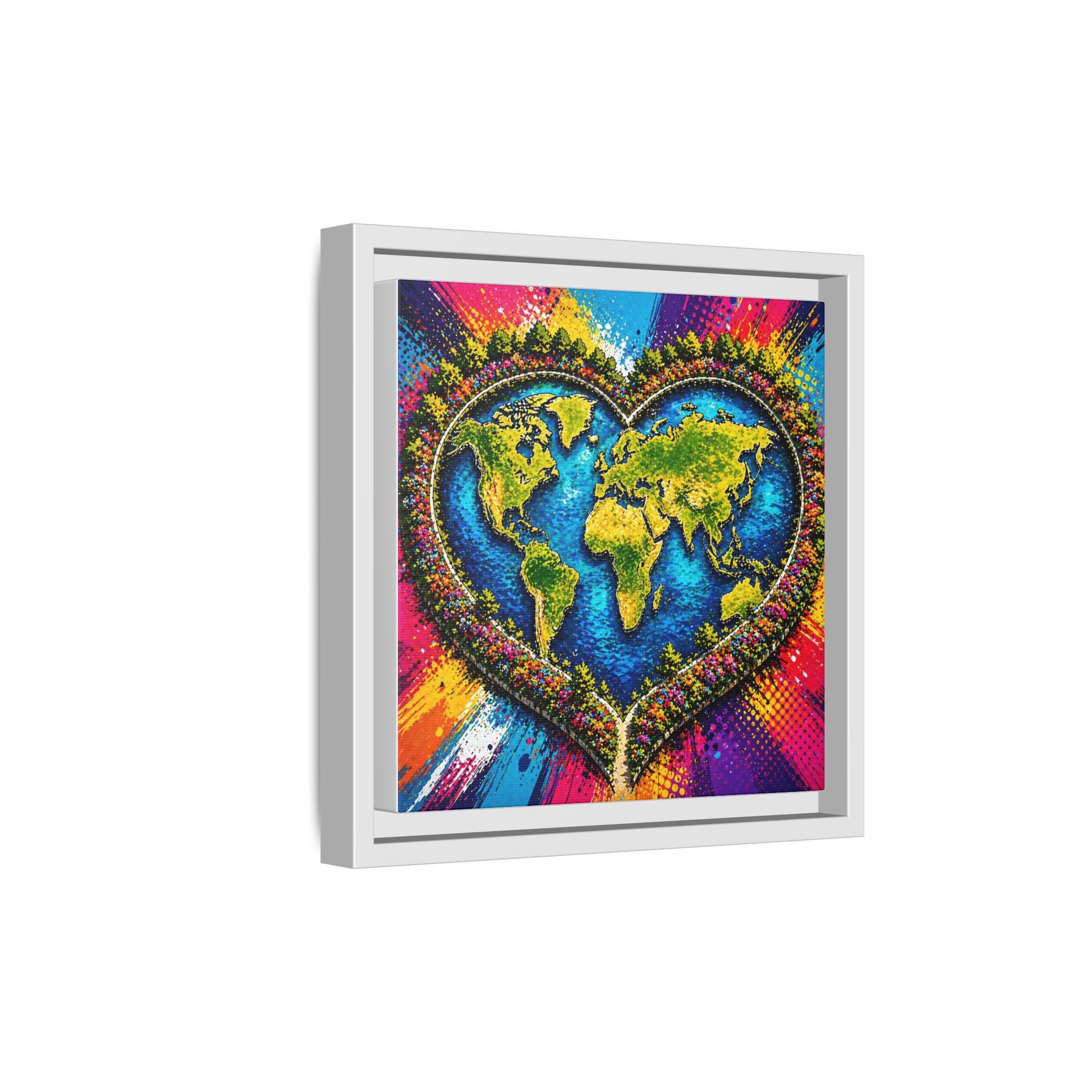 LinkHearts™ Framed Matte Canvas Wall Art — Multi‑Color