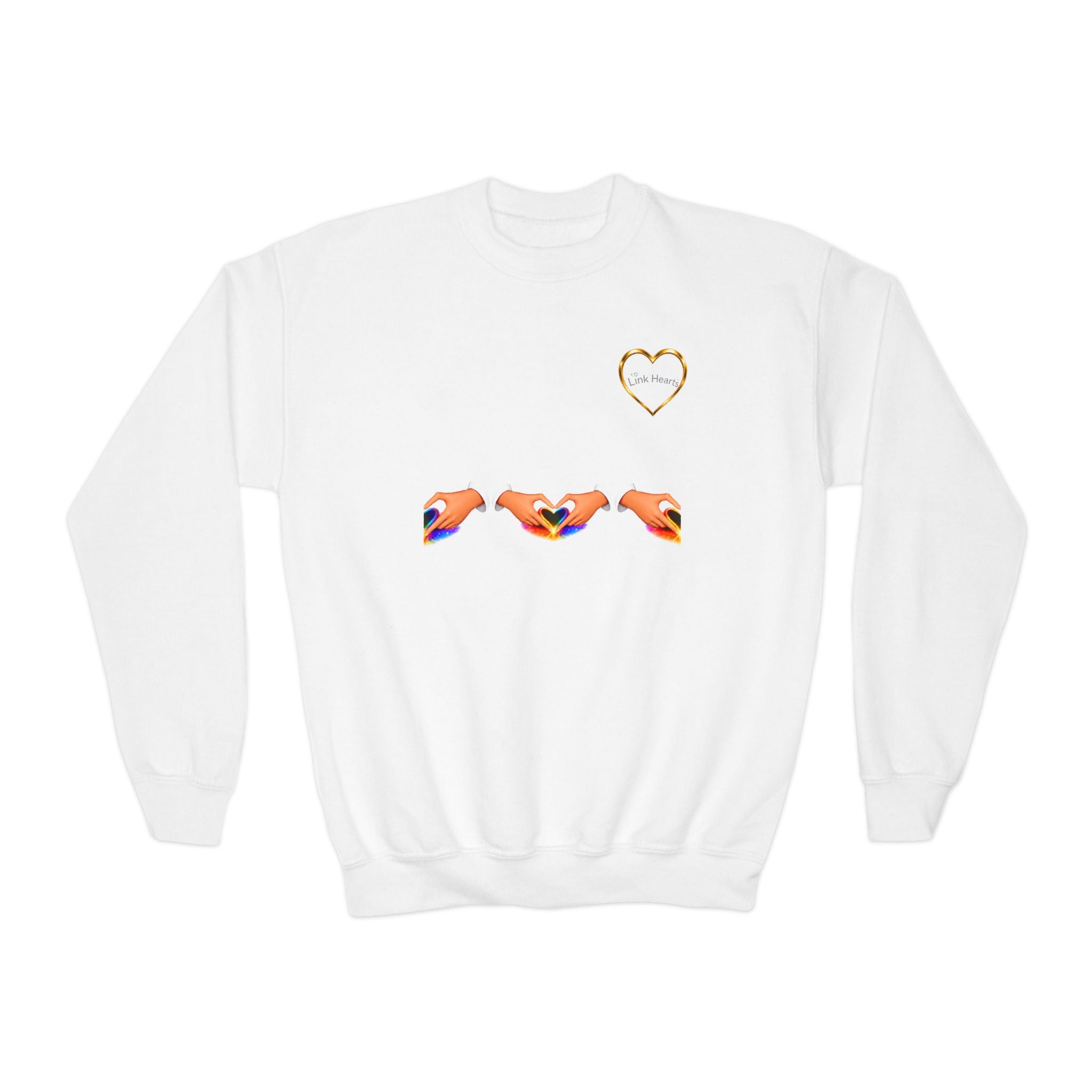 Link Hearts™ Youth Crewneck Sweatshirt — Kids' Heart Link Graphic Pullover