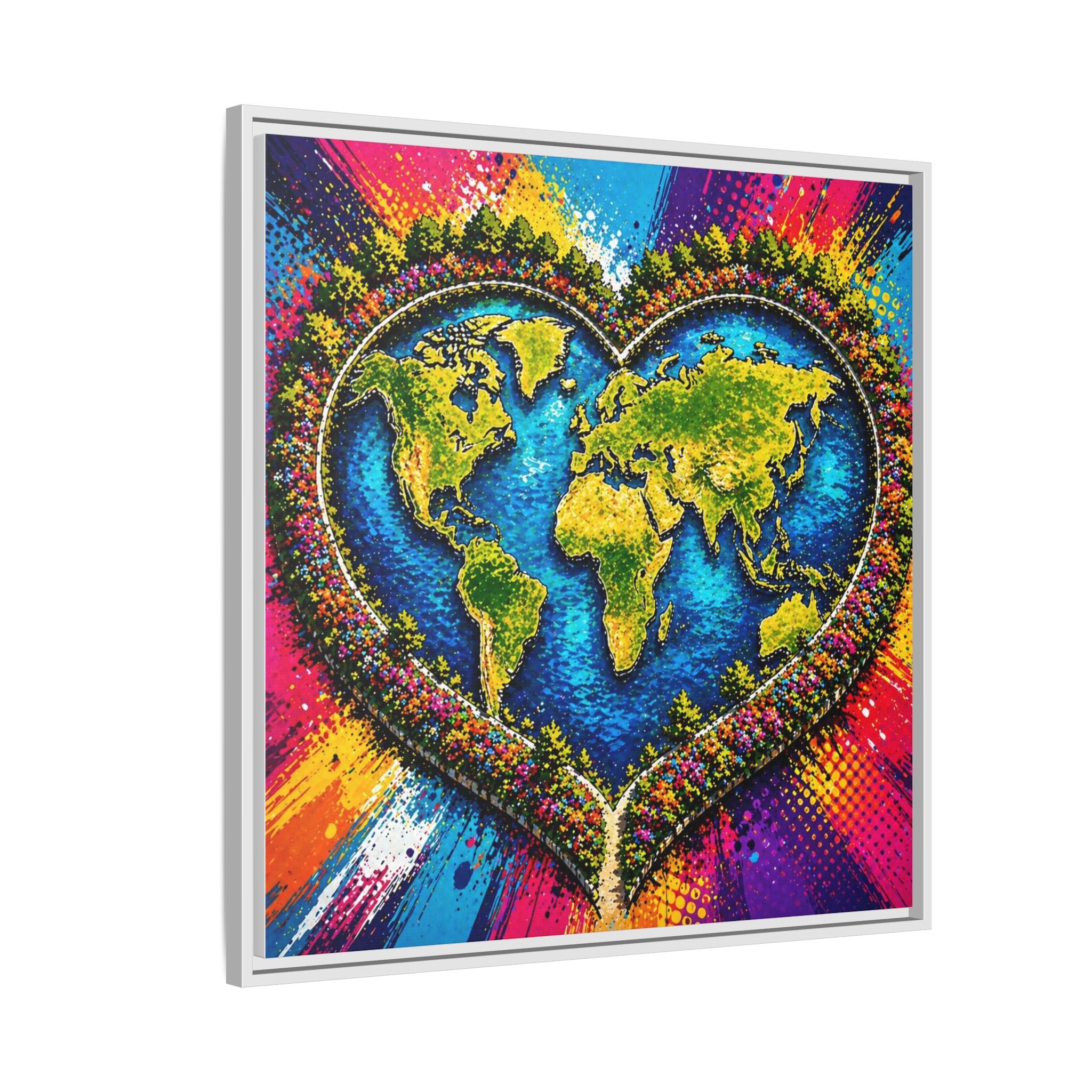 LinkHearts™ Framed Matte Canvas Wall Art — Multi‑Color