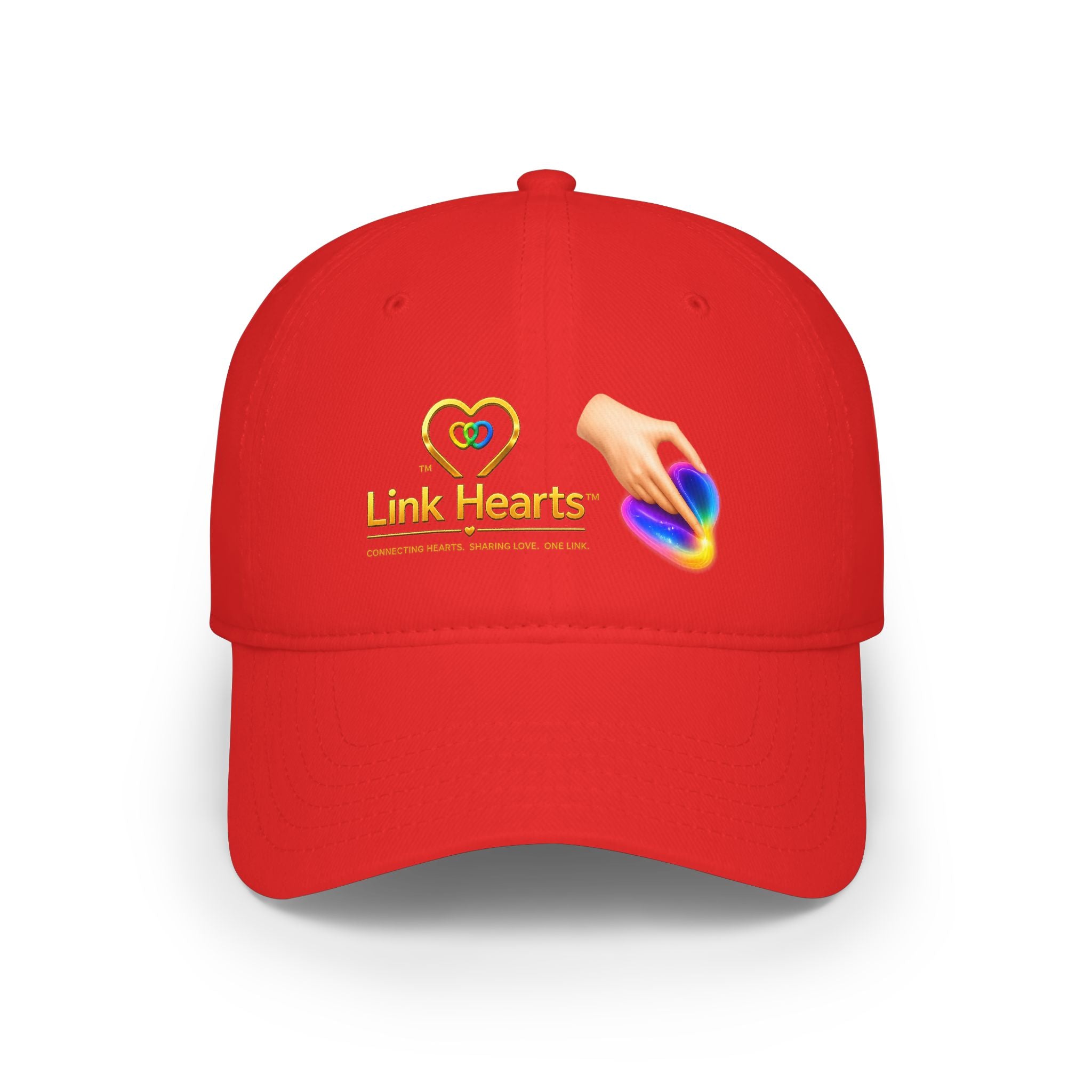 Link Hearts Rainbow Heart Embroidered Couples Baseball Cap — Charity Donation Hat