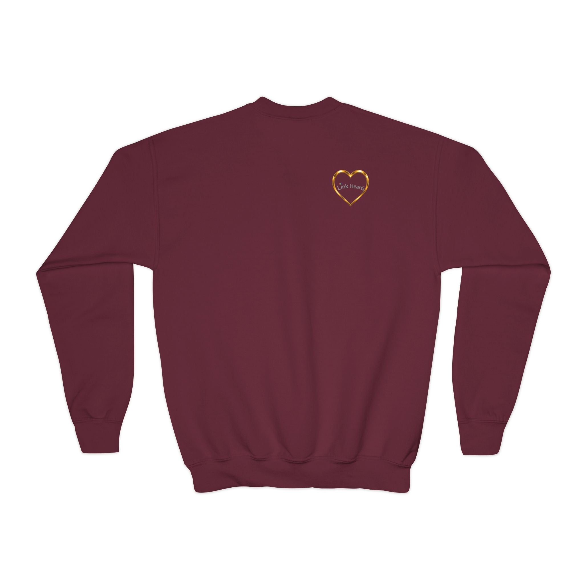Link Hearts™ Youth Crewneck Sweatshirt — Kids' Heart Link Graphic Pullover