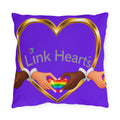 Outdoor Pillow — Link Hearts Rainbow Hands Decorative Cushion