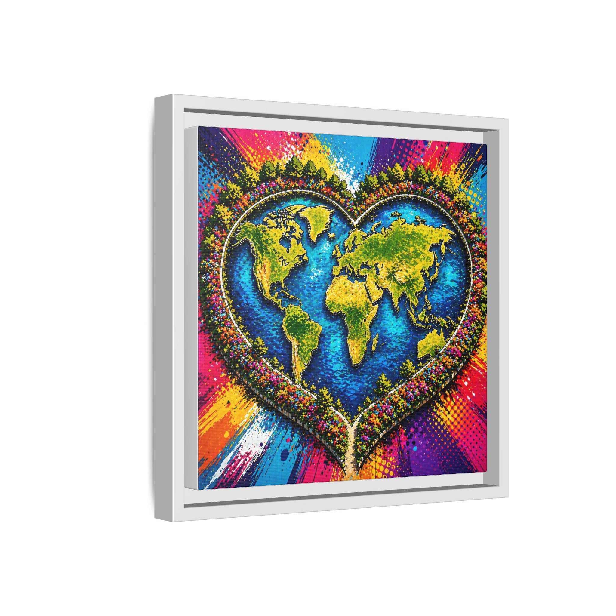 LinkHearts™ Framed Matte Canvas Wall Art — Multi‑Color