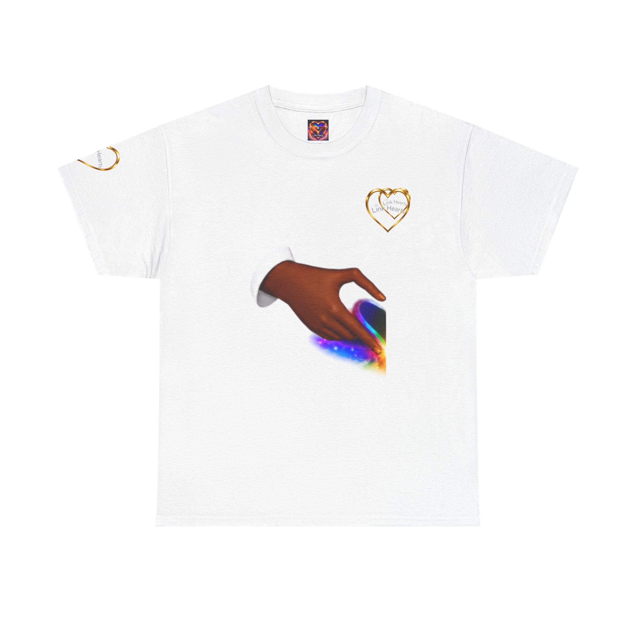Link Hearts Unity Tee — Matching Rainbow Heart Couple Shirt (Love Wins)