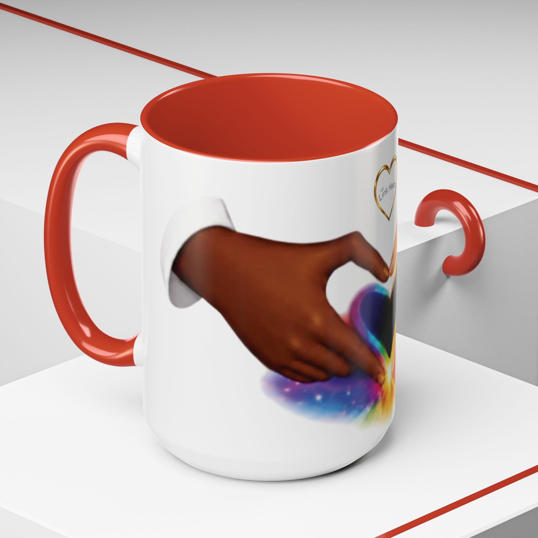 Link Hearts™ - Rainbow Unity Heart Mug.