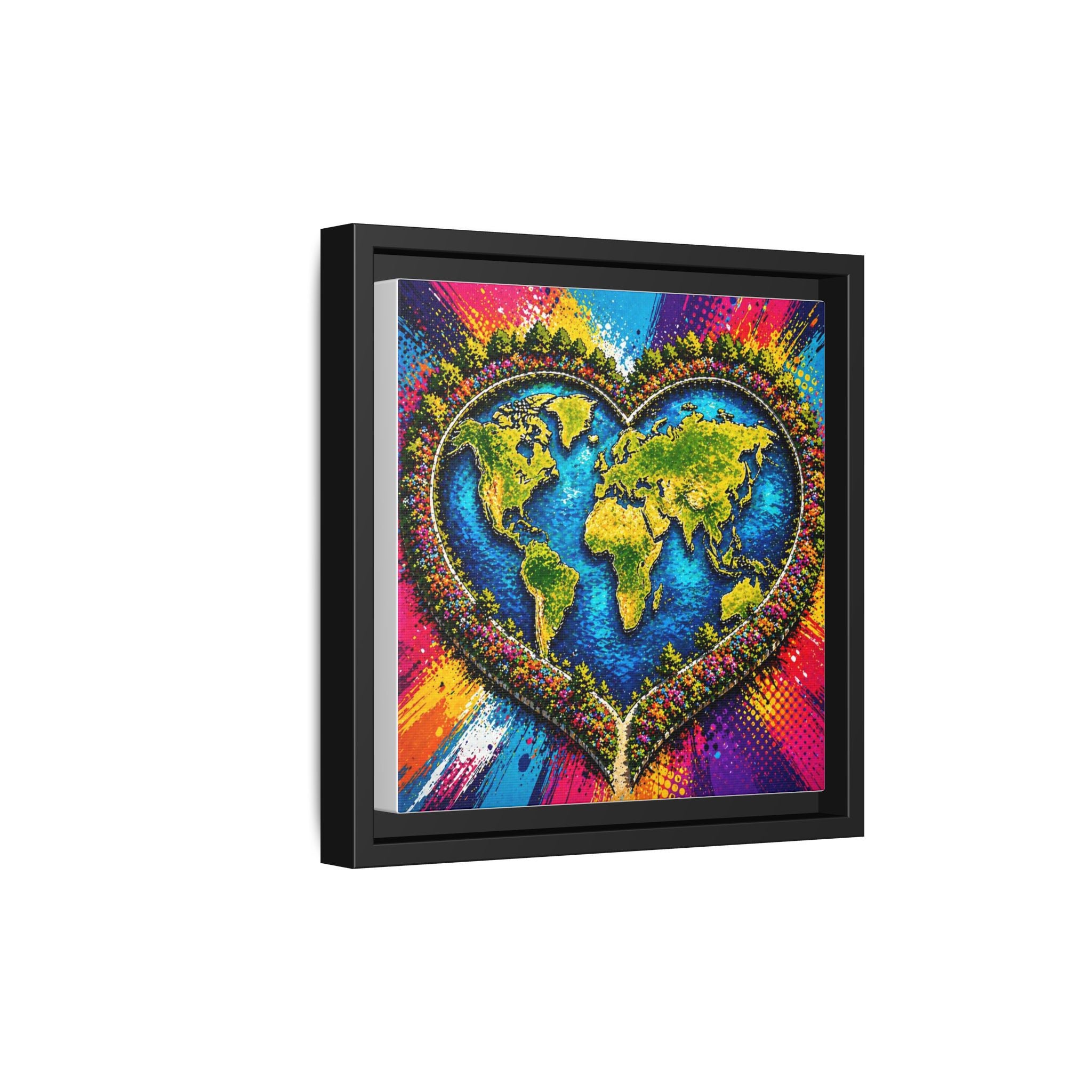 LinkHearts™ Framed Matte Canvas Wall Art — Multi‑Color