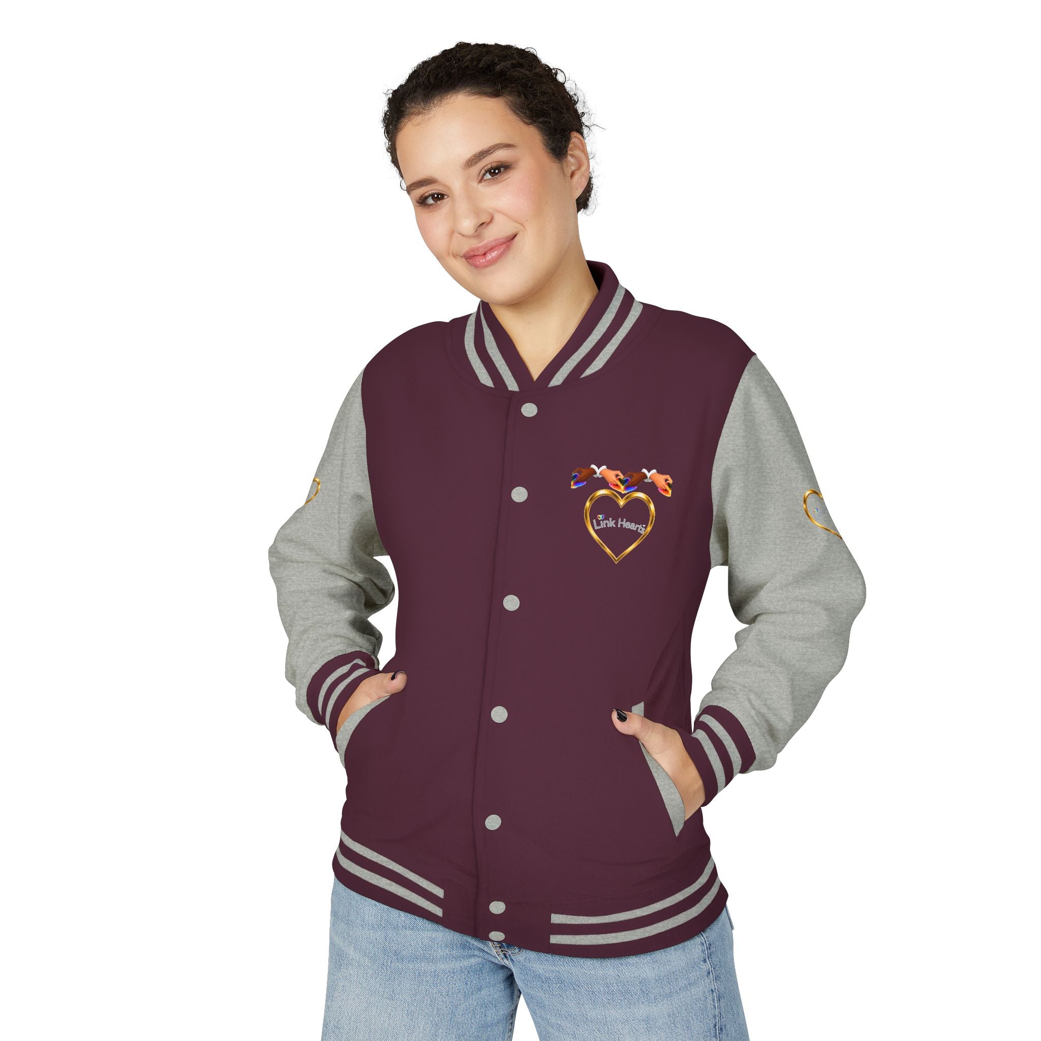 Link Hearts™ Premium Varsity Jacket – Wear the Movement.