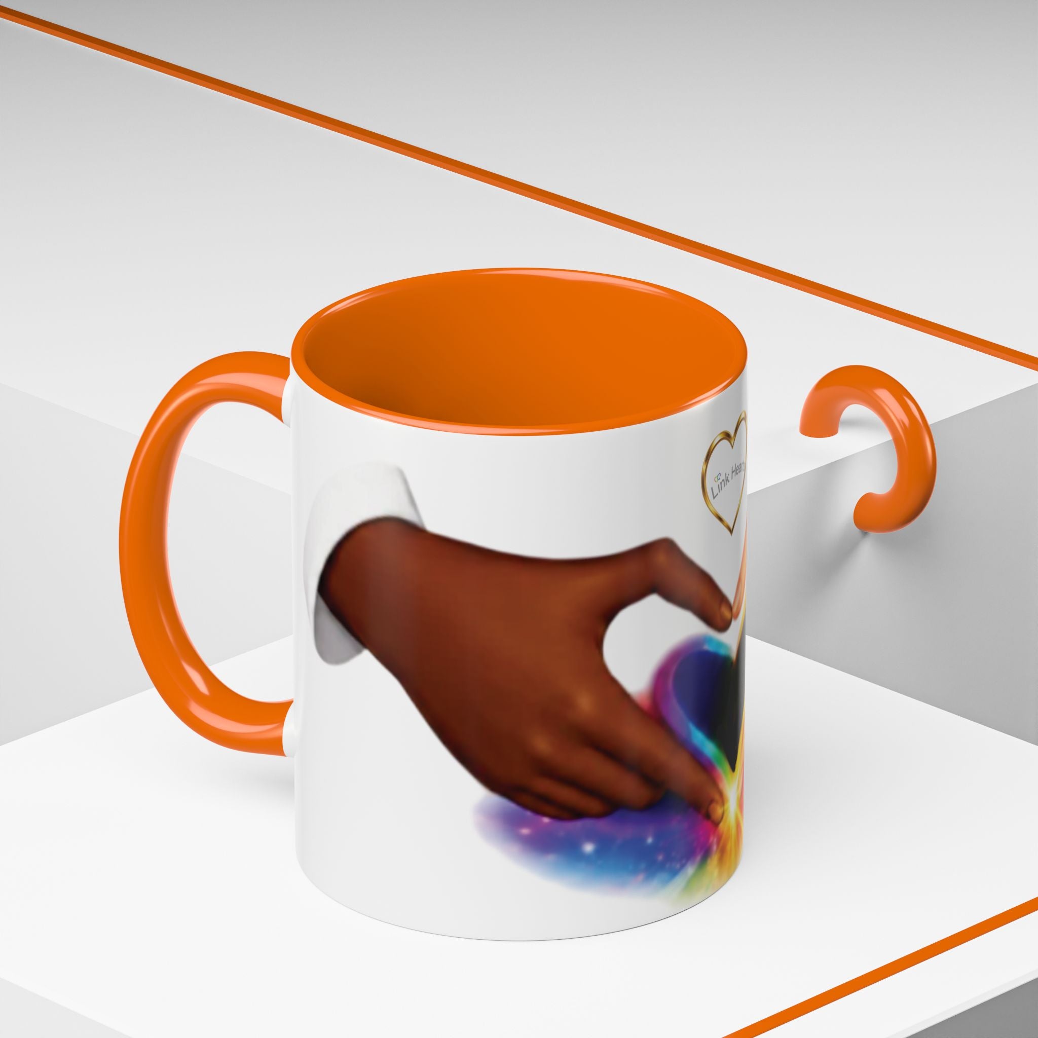 Link Hearts™ - Rainbow Unity Heart Mug.