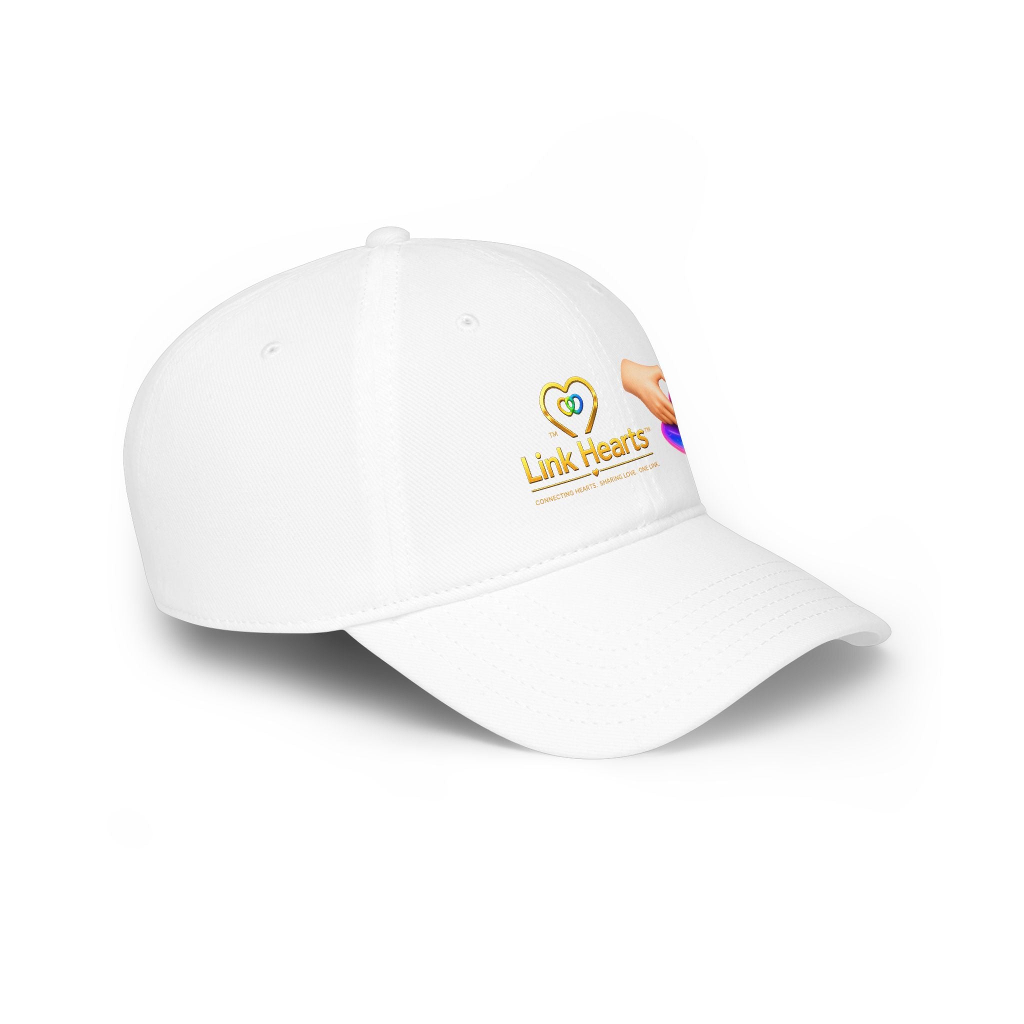 Link Hearts Rainbow Heart Embroidered Couples Baseball Cap — Charity Donation Hat