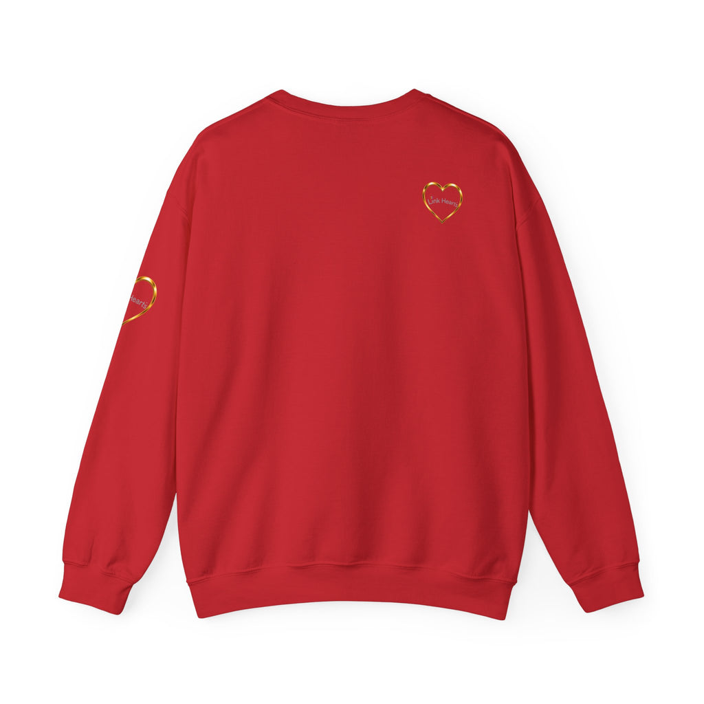Heart Hands Crewneck Sweatshirt — Rainbow Heart Hand Gesture Pullover