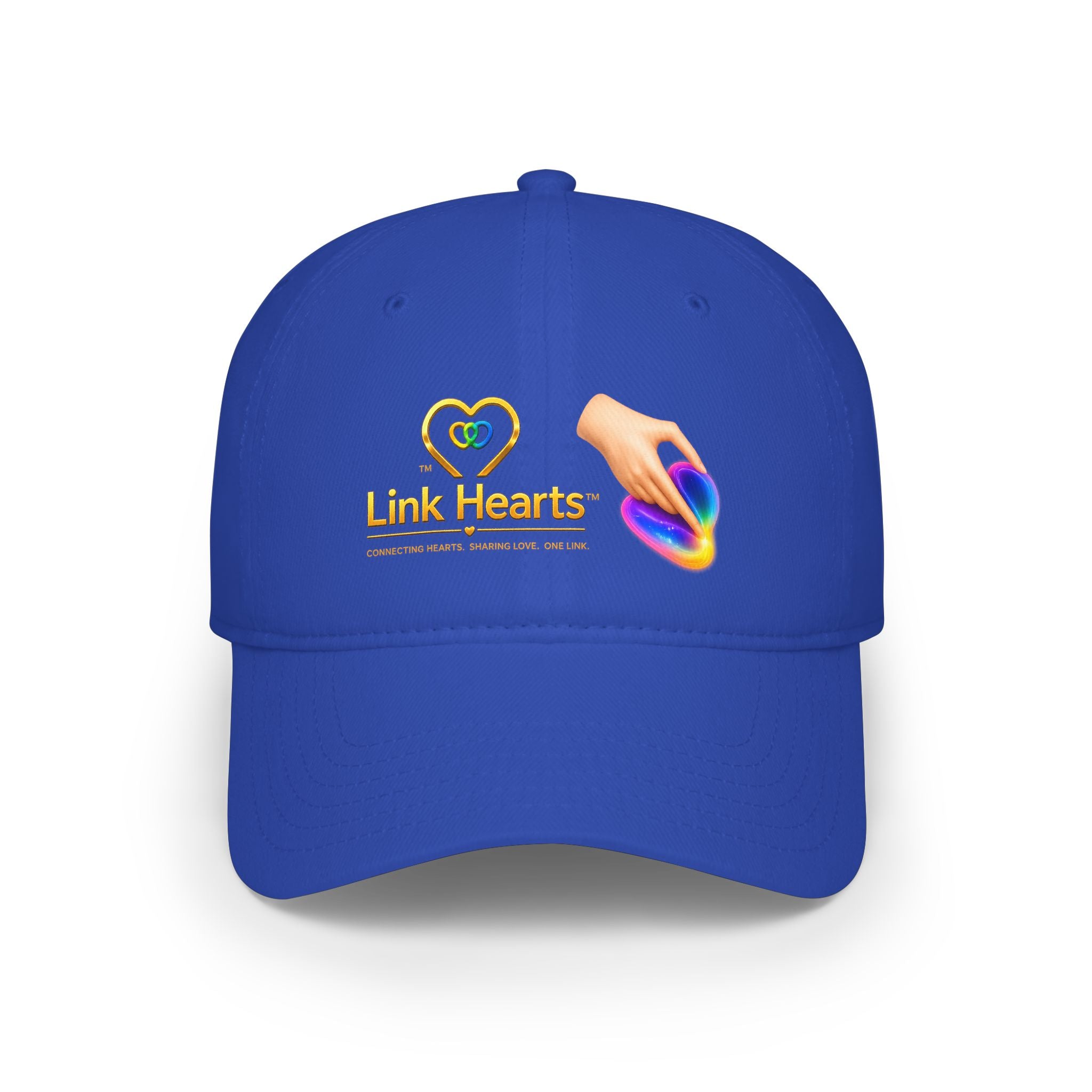 Link Hearts Rainbow Heart Embroidered Couples Baseball Cap — Charity Donation Hat