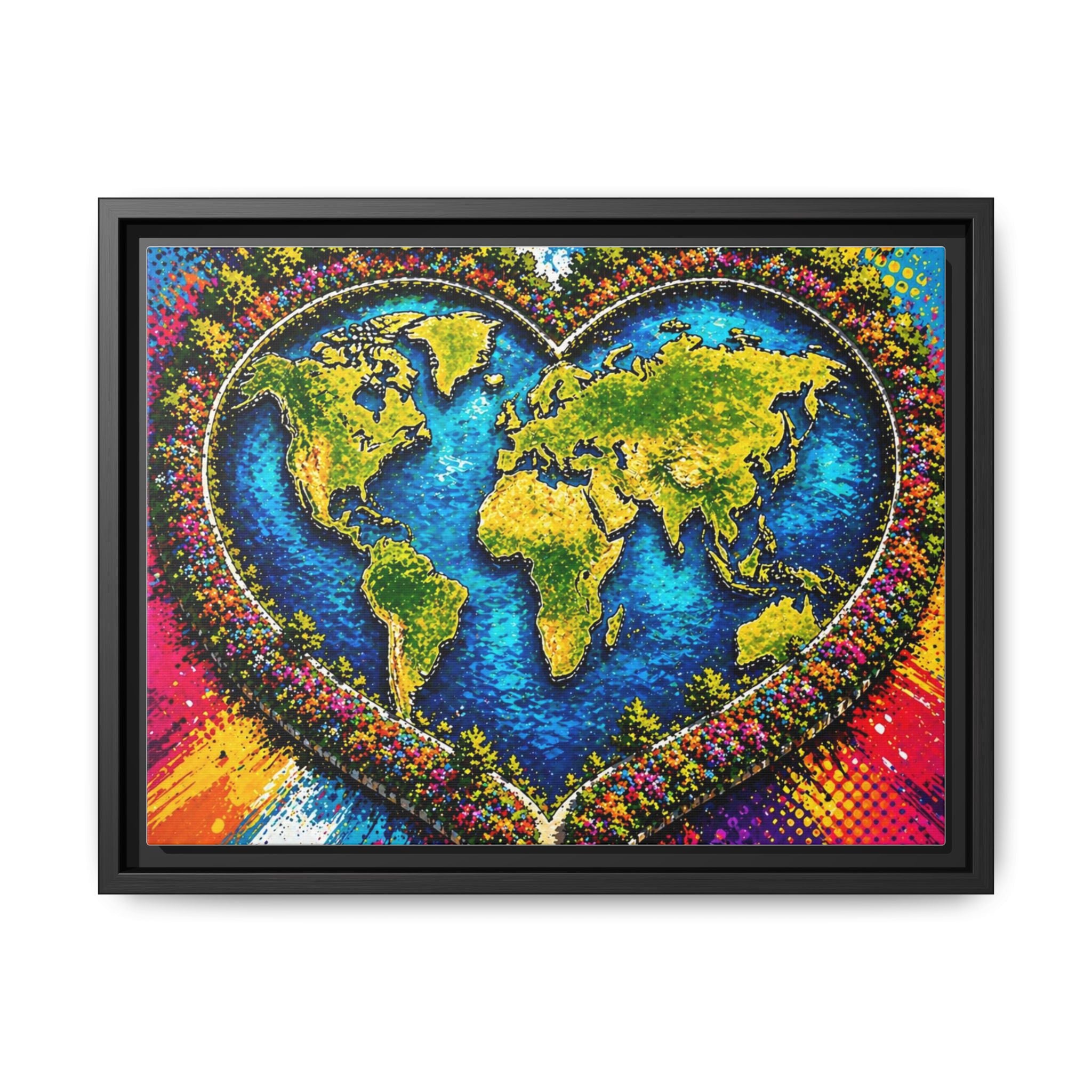 LinkHearts™ Framed Matte Canvas Wall Art — Multi‑Color