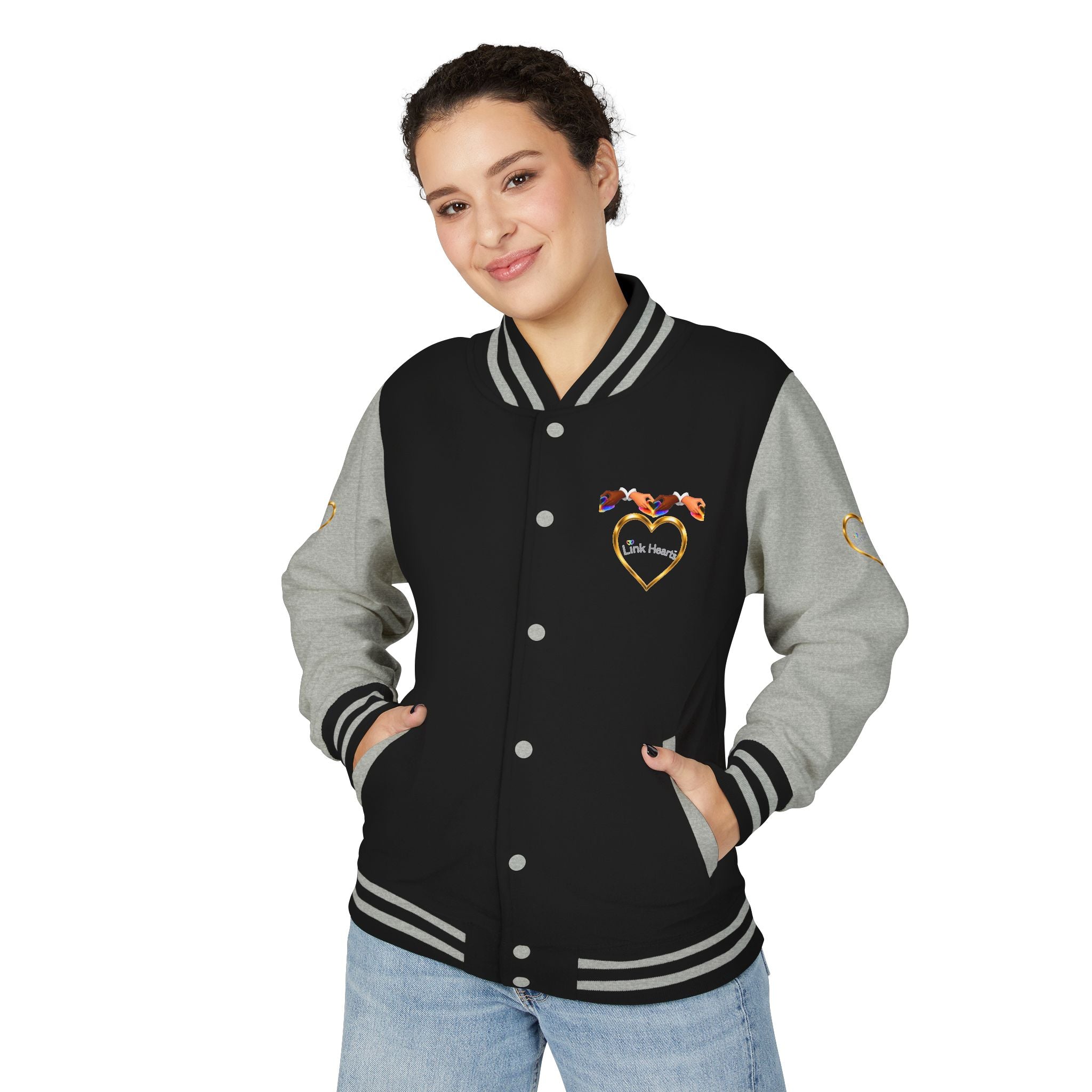 Link Hearts™ Premium Varsity Jacket – Wear the Movement.