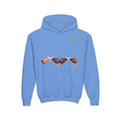 Youth Hoodie — Rainbow Heart Hand Heart Design