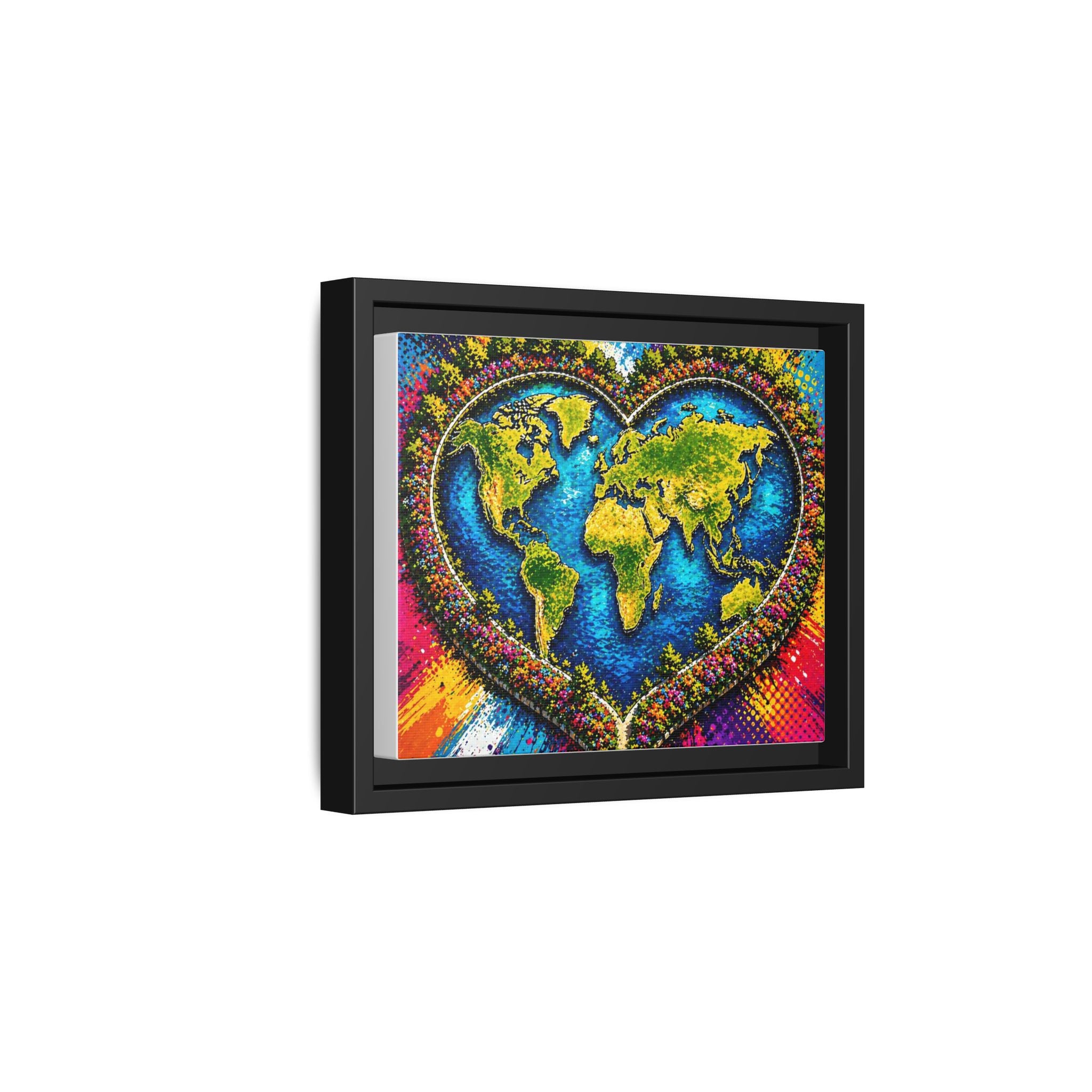 LinkHearts™ Framed Matte Canvas Wall Art — Multi‑Color